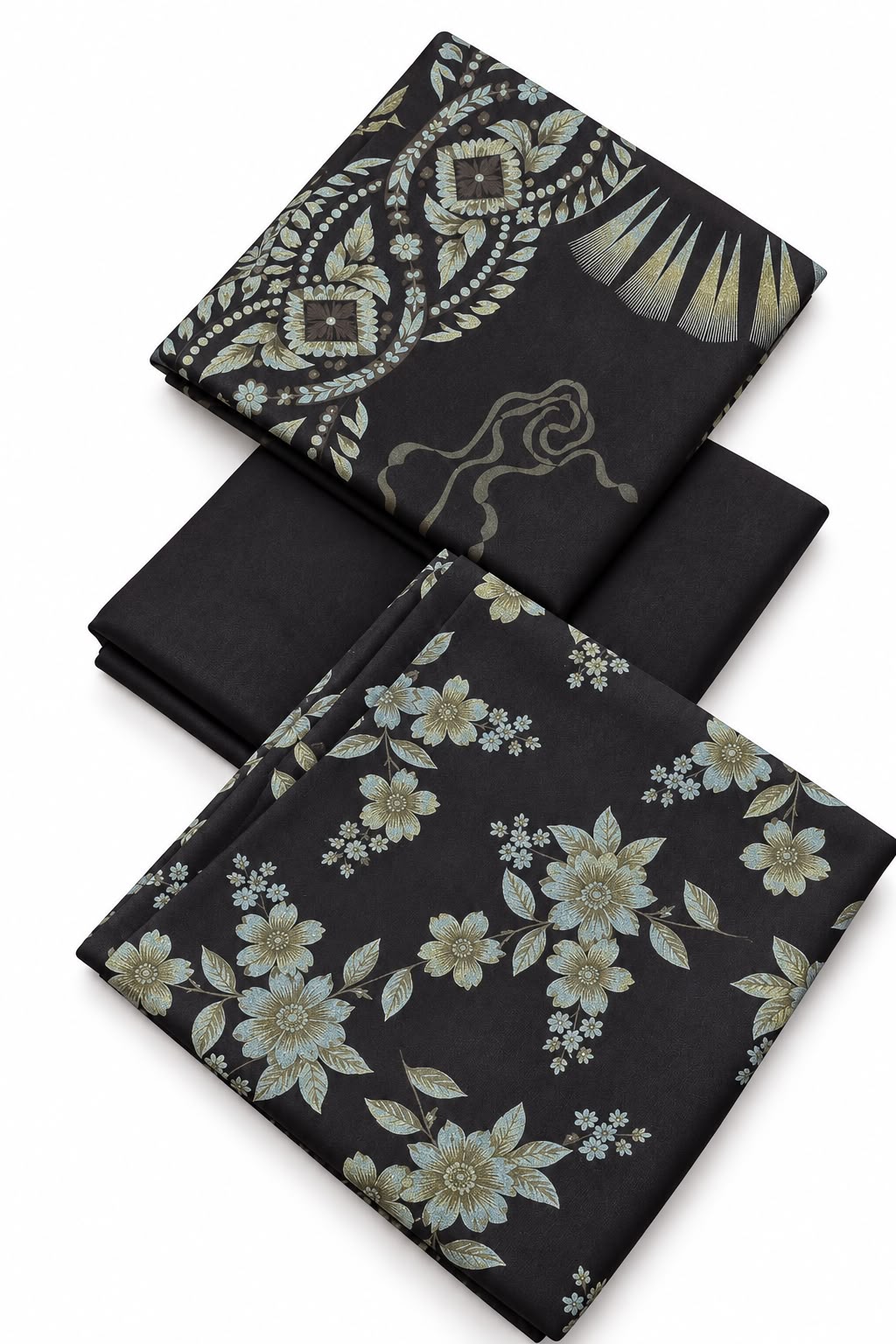 Dhanak Printed 3PC Suit - DESIGN 08
