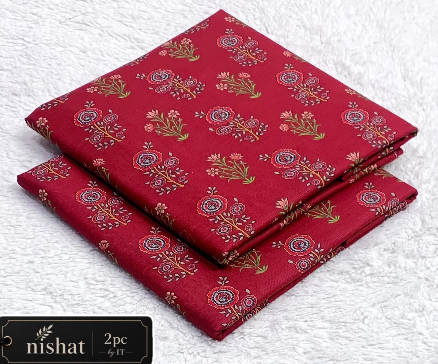 NISHAT ALLOVER KHADDAR 2PC BY IT - RED