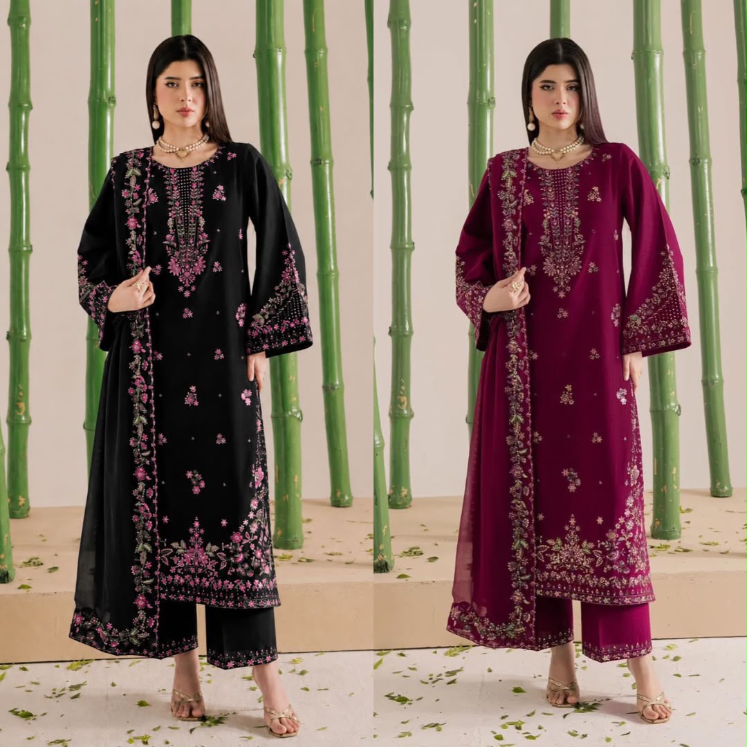 Rangreza Chiffon Embroidered 3PC Suit - DESIGN 03