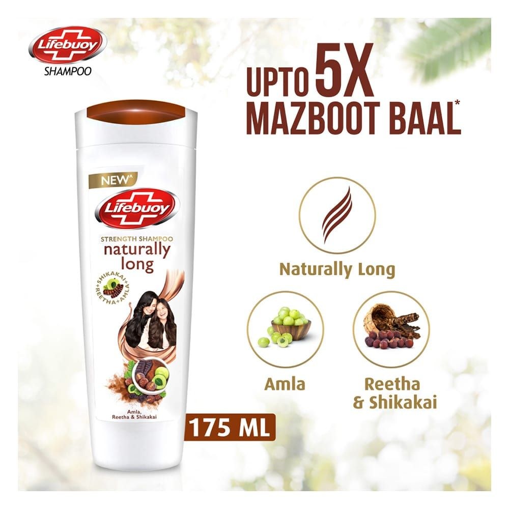 Lifebuoy Shampoo Naturally Long Strength Shikakai 175Ml Medium
