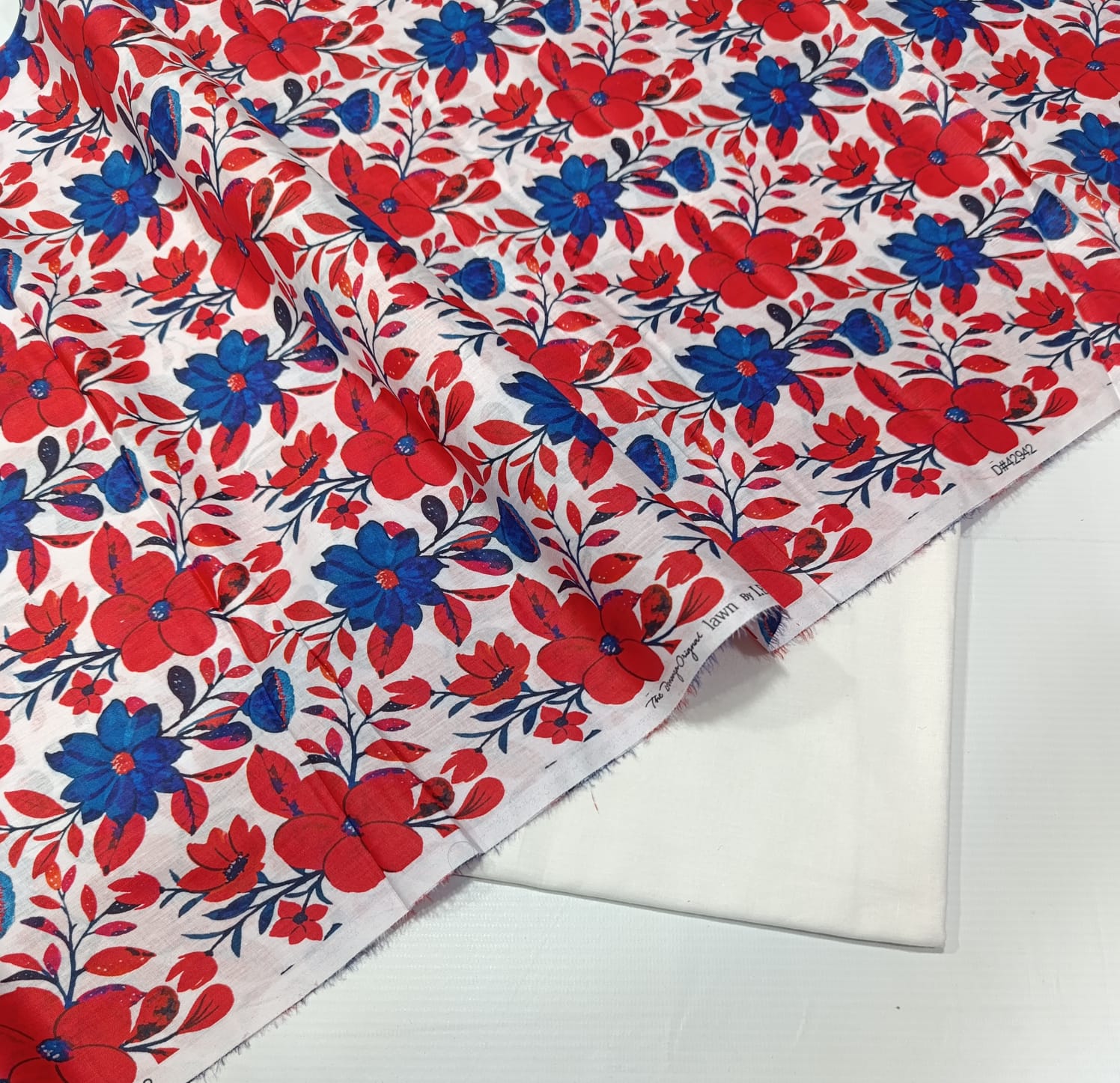 BONANZA 2PC LAWN SUMMER COLLECTION - RED BLUE FLORAL