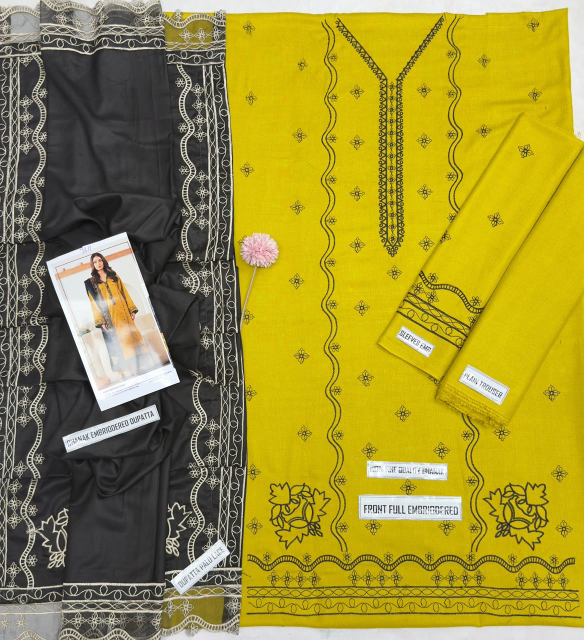 Zara Shahjahan Dhanak Embroidered 3PC Suit D#7611 - DESIGN 02