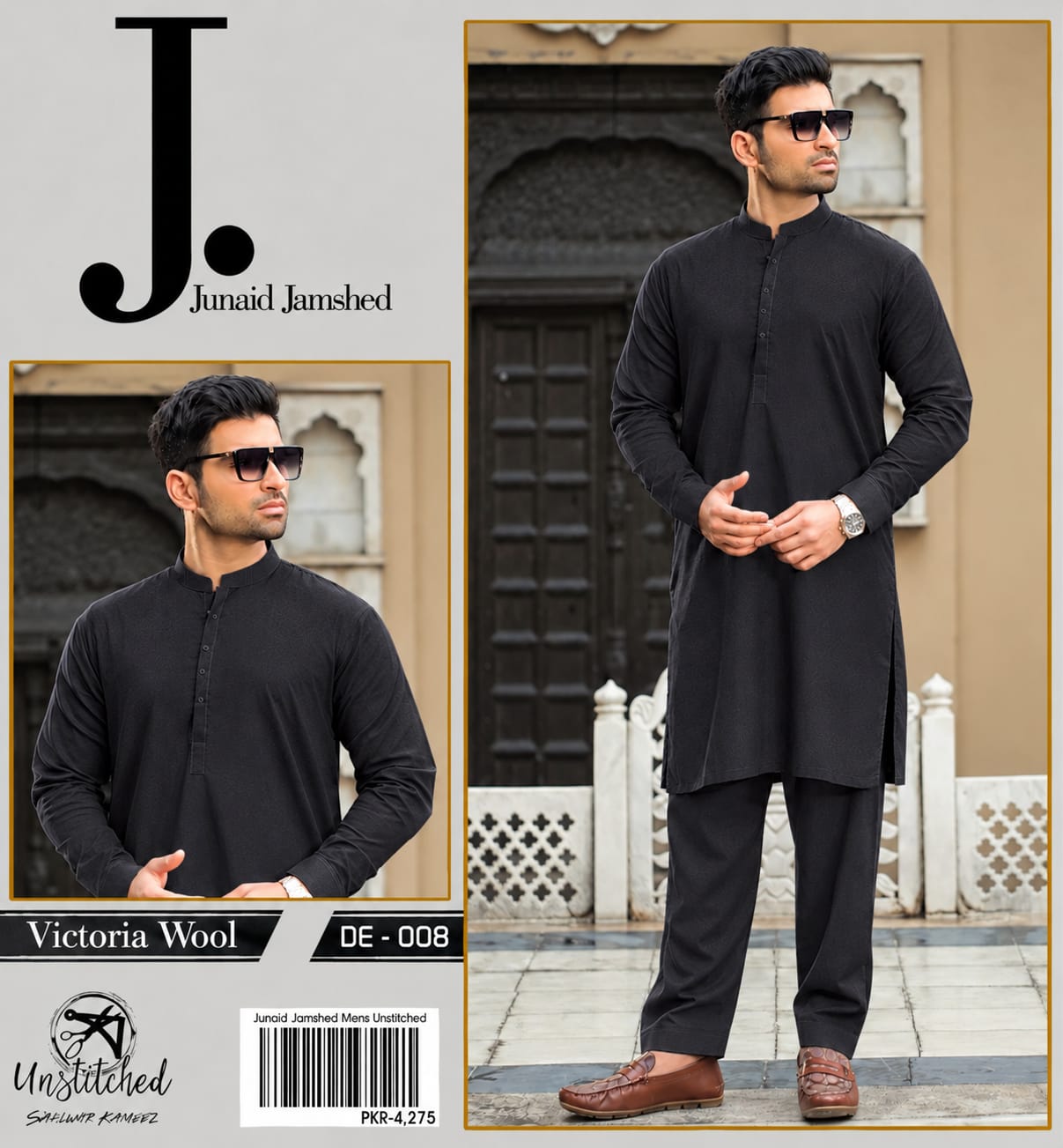 J. Junaid Jamshed Victoria Winter Wool Men Suiting - Design 01