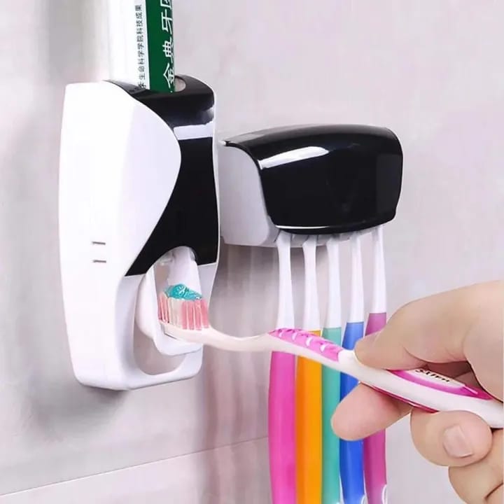 Automatic Toothpaste Dispenser with Brush Holder