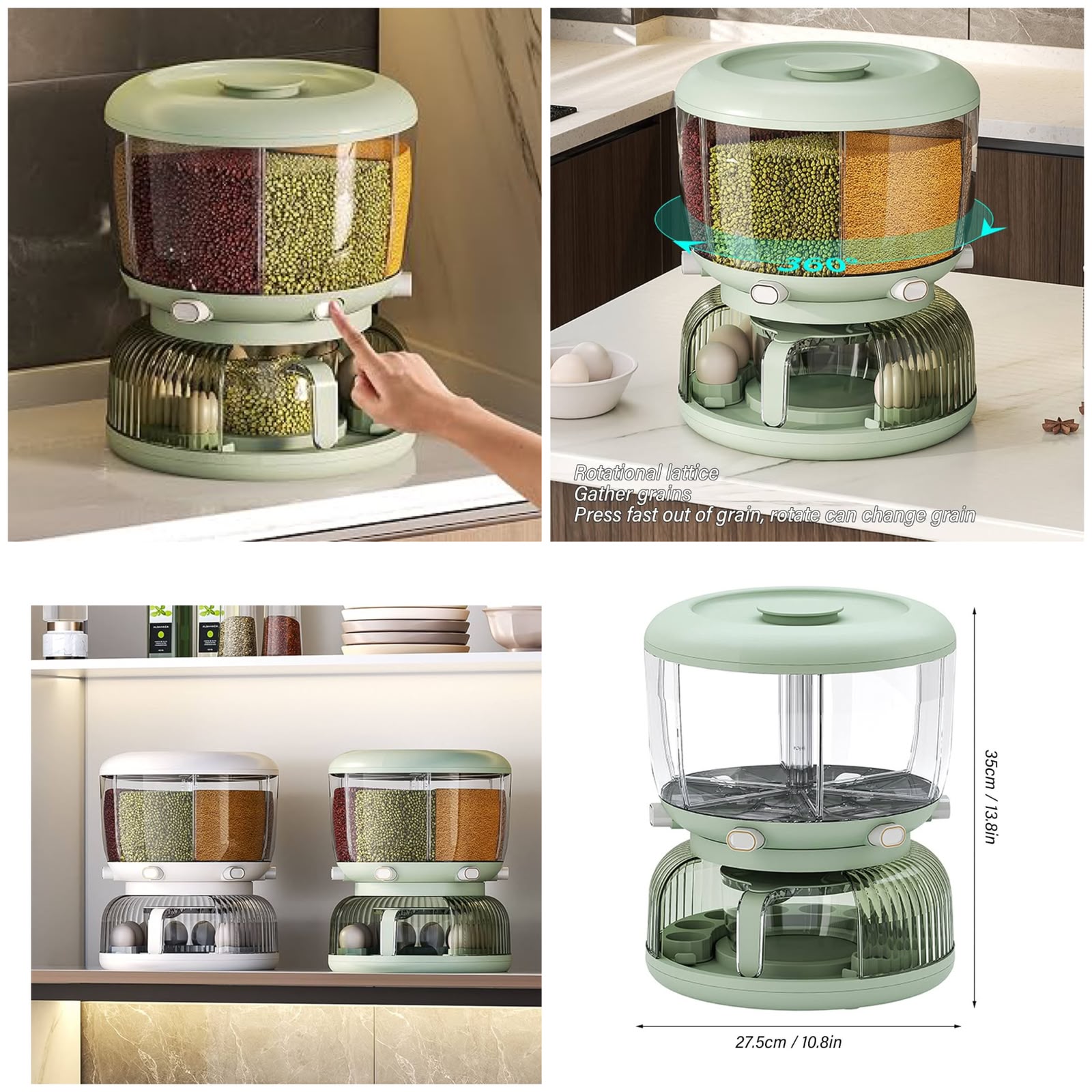 Rotary Rice Dispenser with Egg Storage