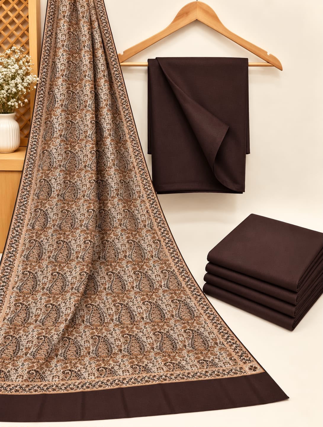 Dhanak 3PC Suit with Turkish Shawl - DESIGN 03