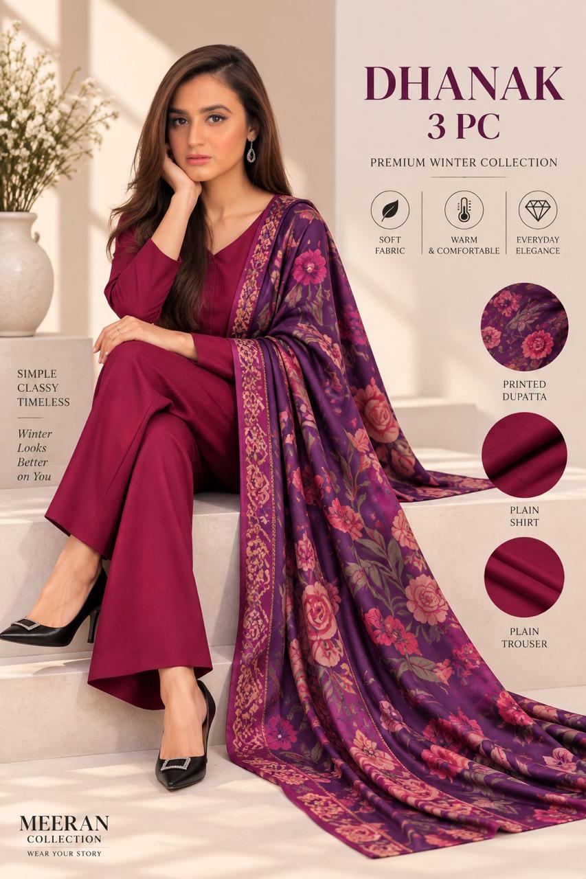 DHANAK MARINA 3PC COLLECTION - MAGENTA