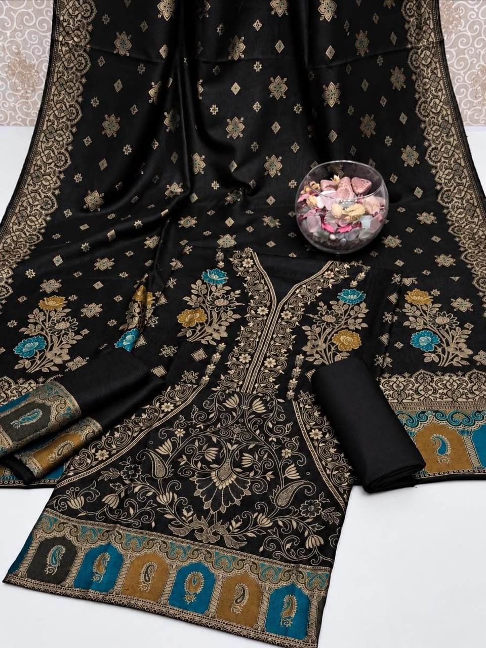 72 Grade Pashmina Multi Jacquard 3pc - Design 01