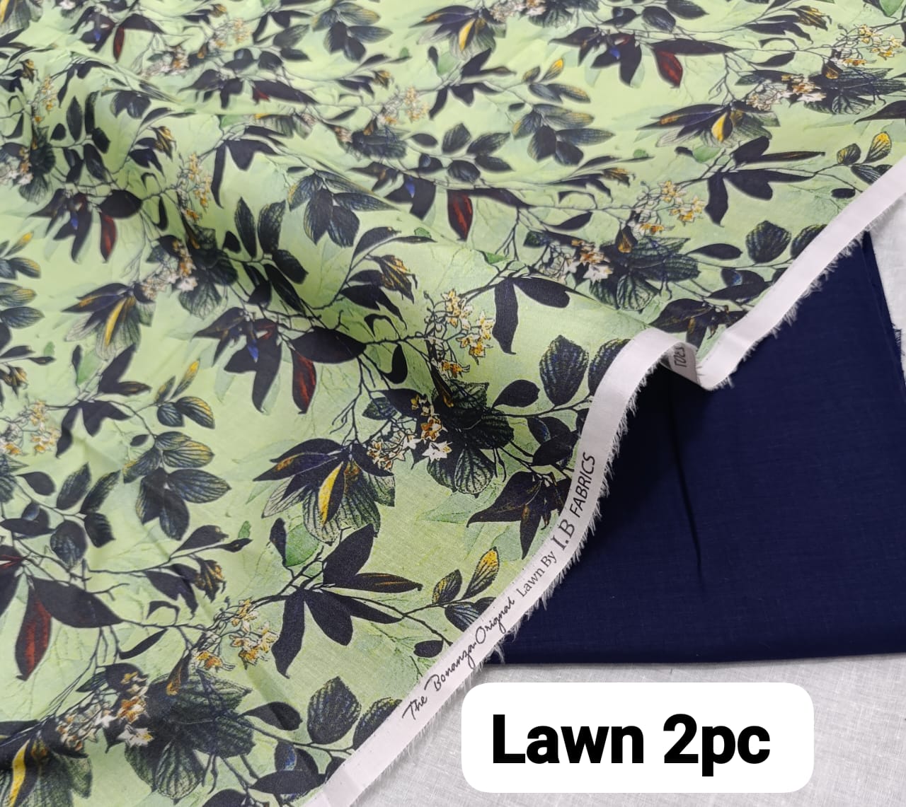 BONANZA 2PC LAWN SUMMER COLLECTION - LIME NAVY