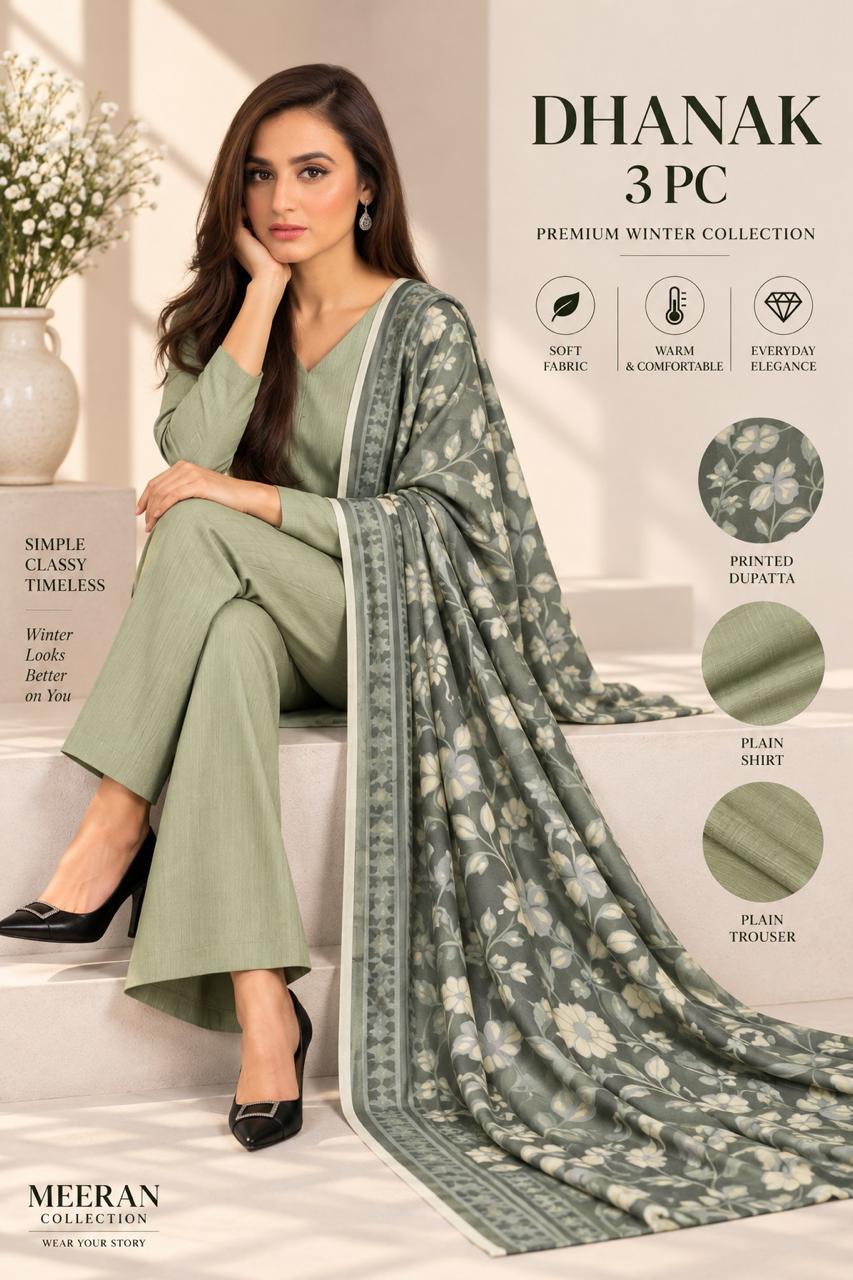 DHANAK MARINA 3PC COLLECTION - SAGE GREEN