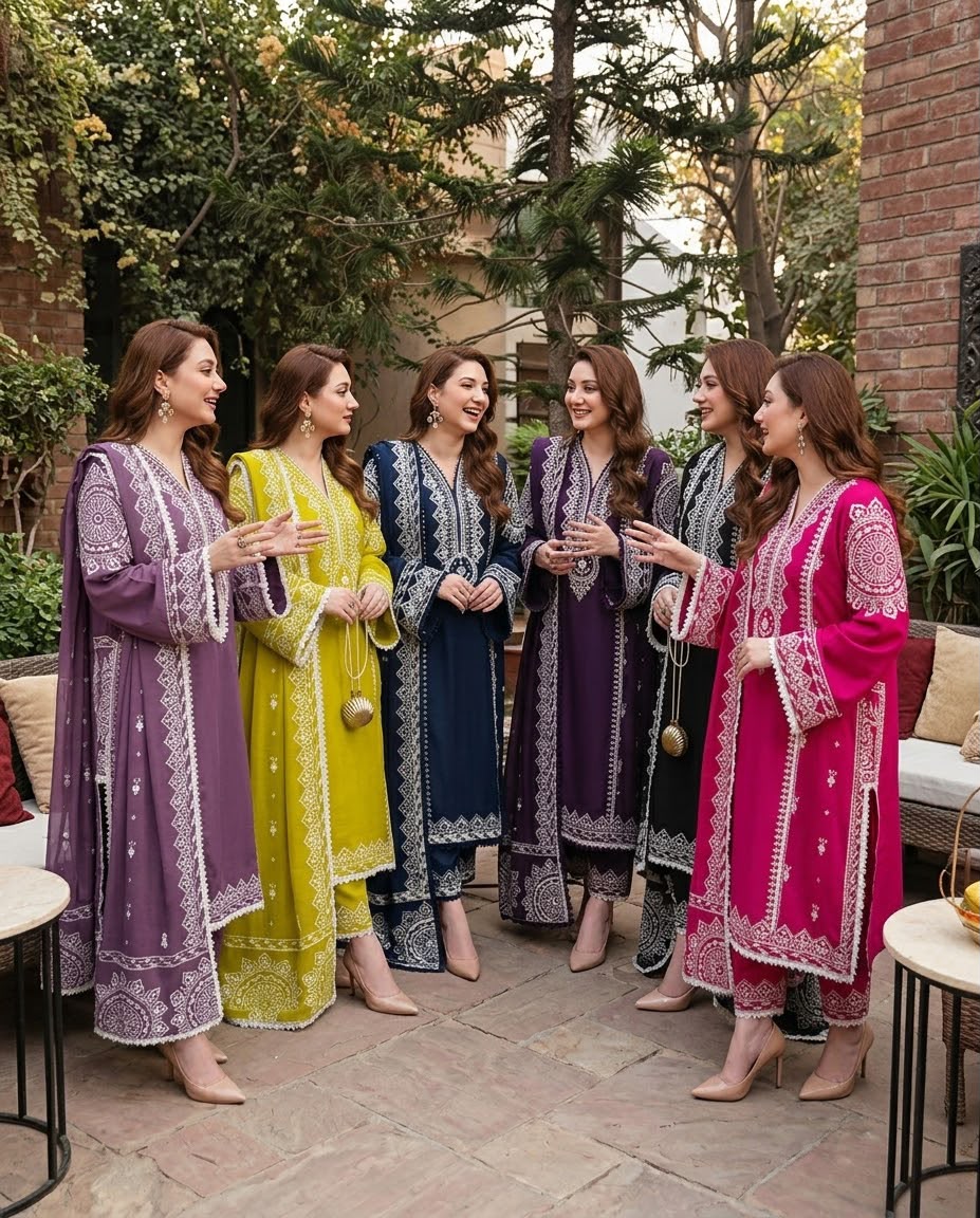 Harais Shakeel Chiffon Embroidered 3PC Suit - DESIGN 01