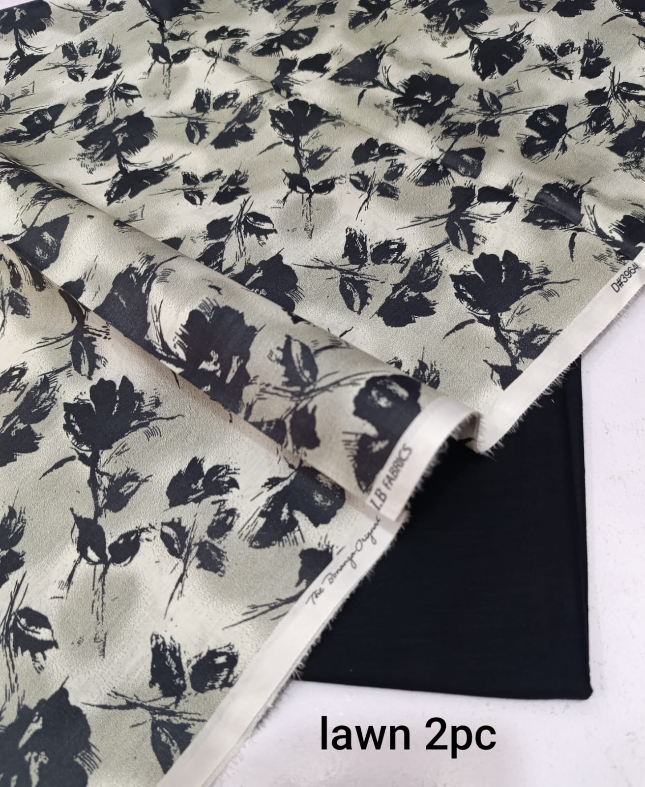 BONANZA 2PC LAWN SUMMER COLLECTION - WHITE BLACK FLORAL