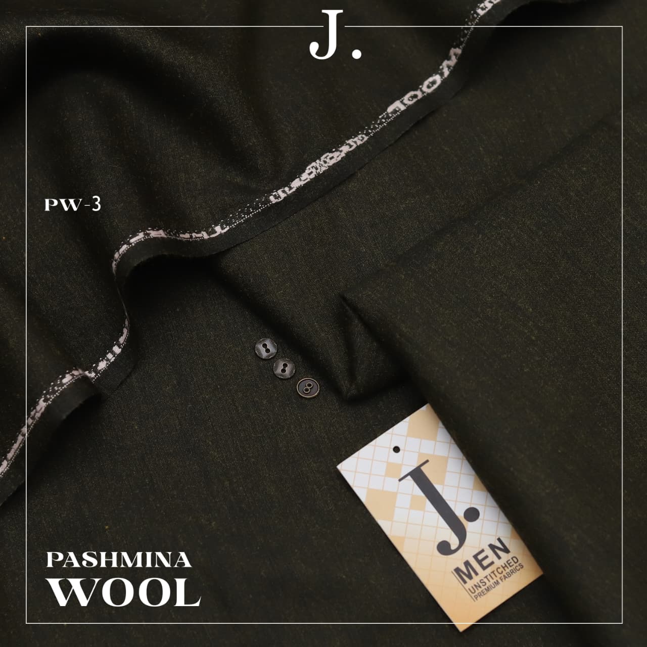 J. Dark Wool Men Unstitched - Design 02