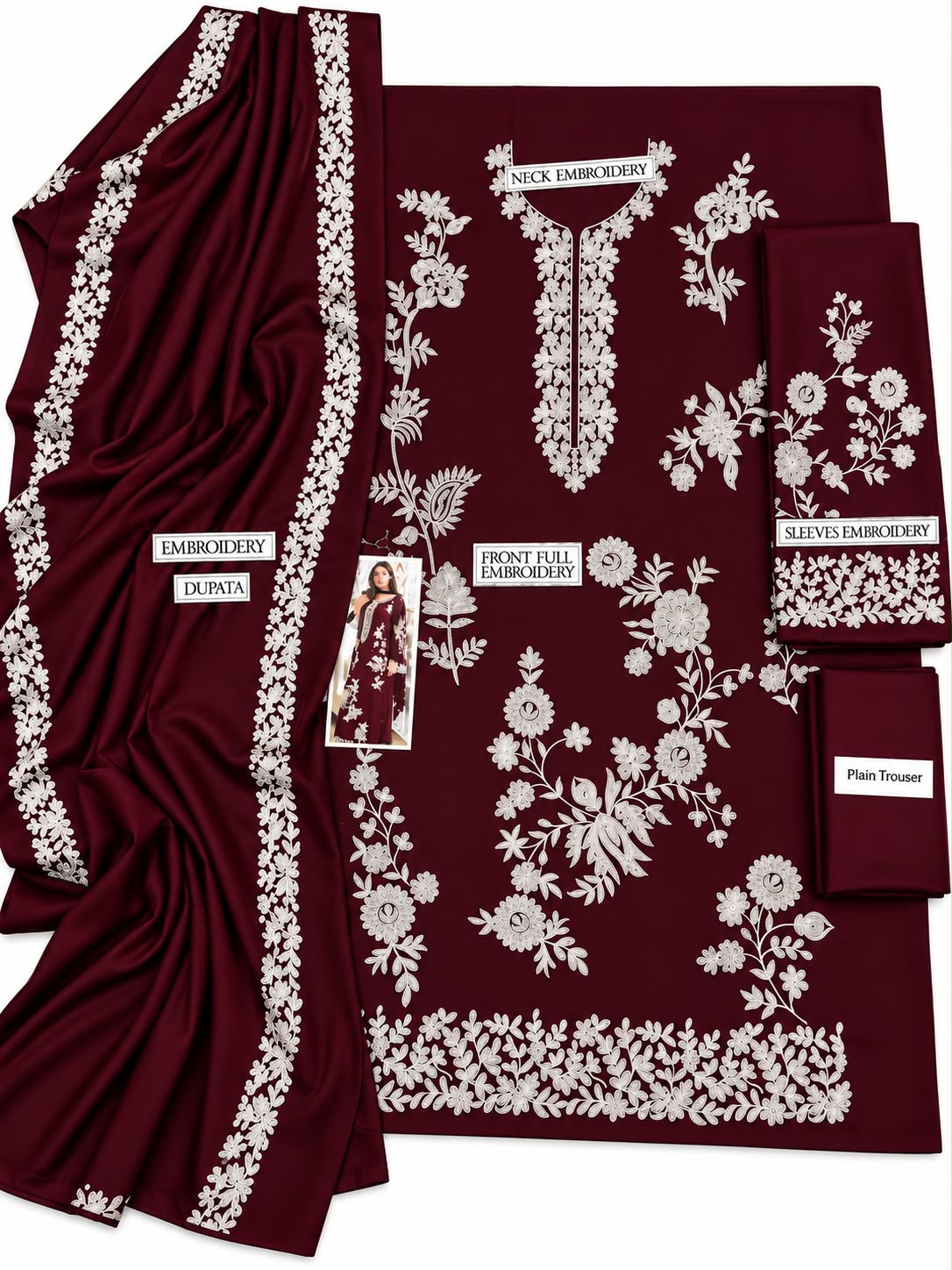 Vintage Wear by Hina Naaz Dhanak 3pc - DESIGN 02