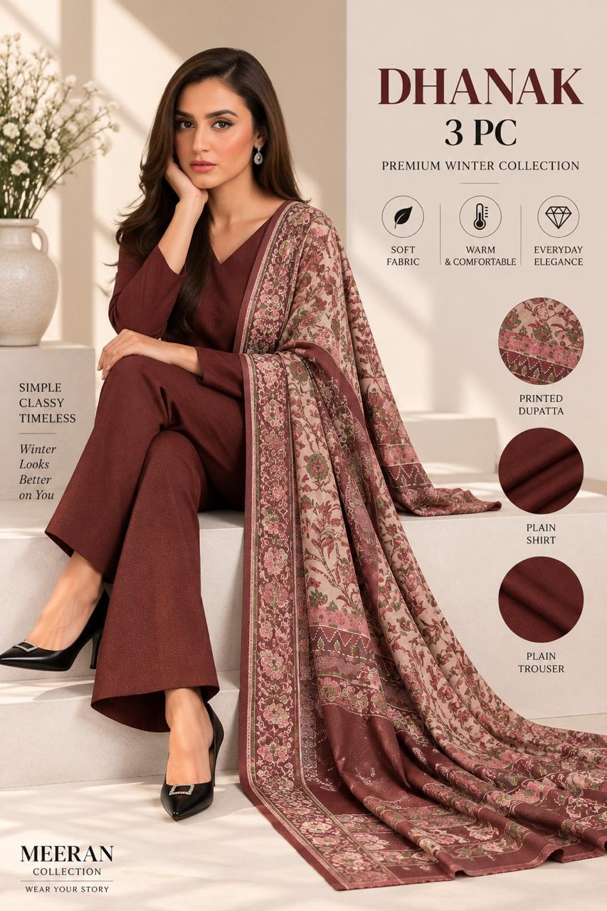DHANAK MARINA 3PC COLLECTION - RUST MAROON
