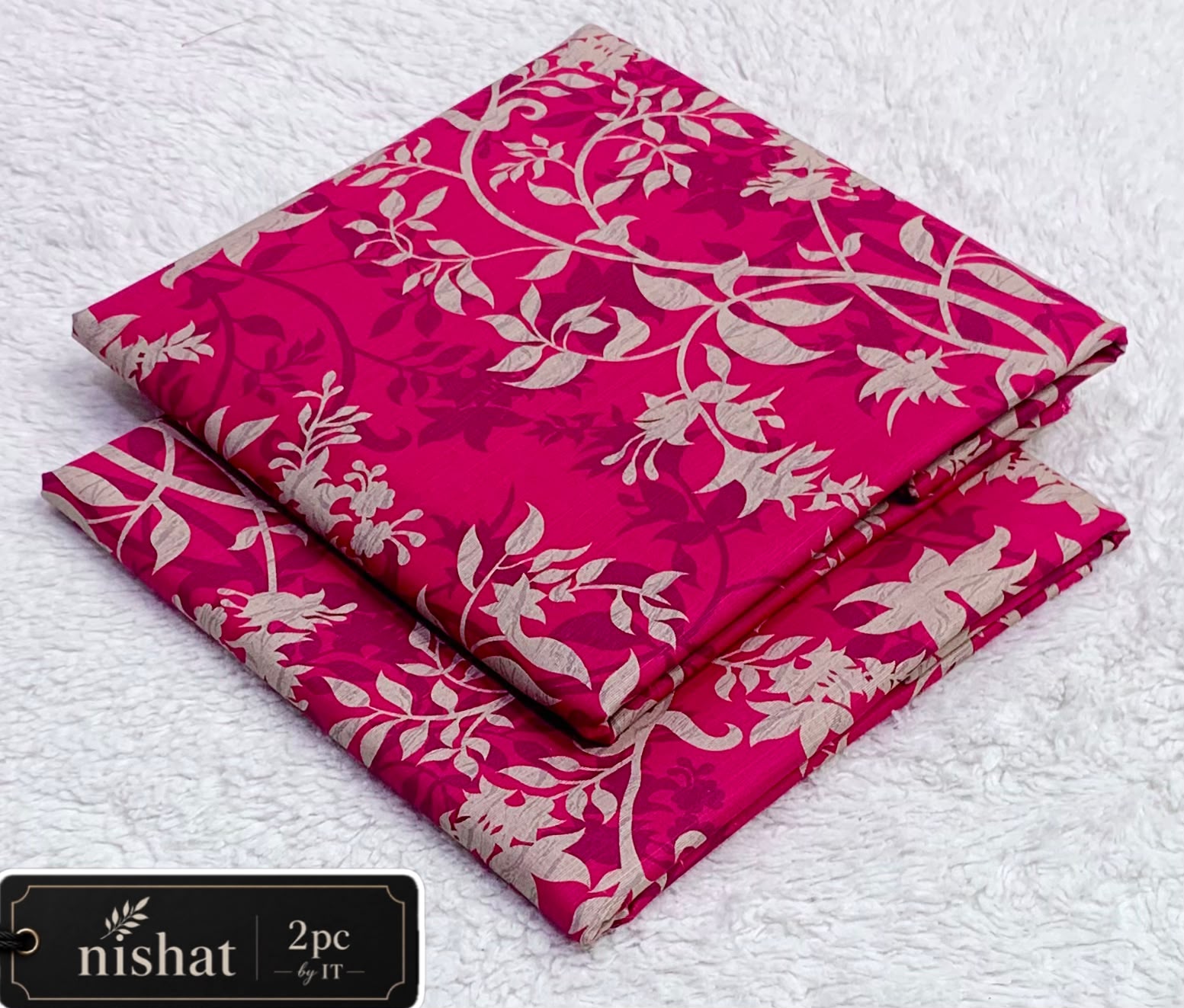 NISHAT ALLOVER KHADDAR 2PC BY IT - MAGENTA LEAF
