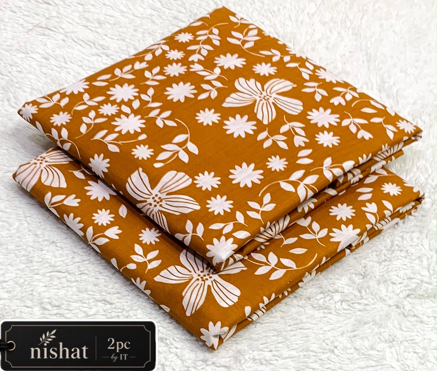 NISHAT ALLOVER KHADDAR 2PC BY IT - MUSTARD