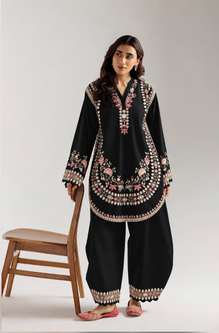 Ethnic Winter Dhanak 3pc Heavy Embroidered - Design 02