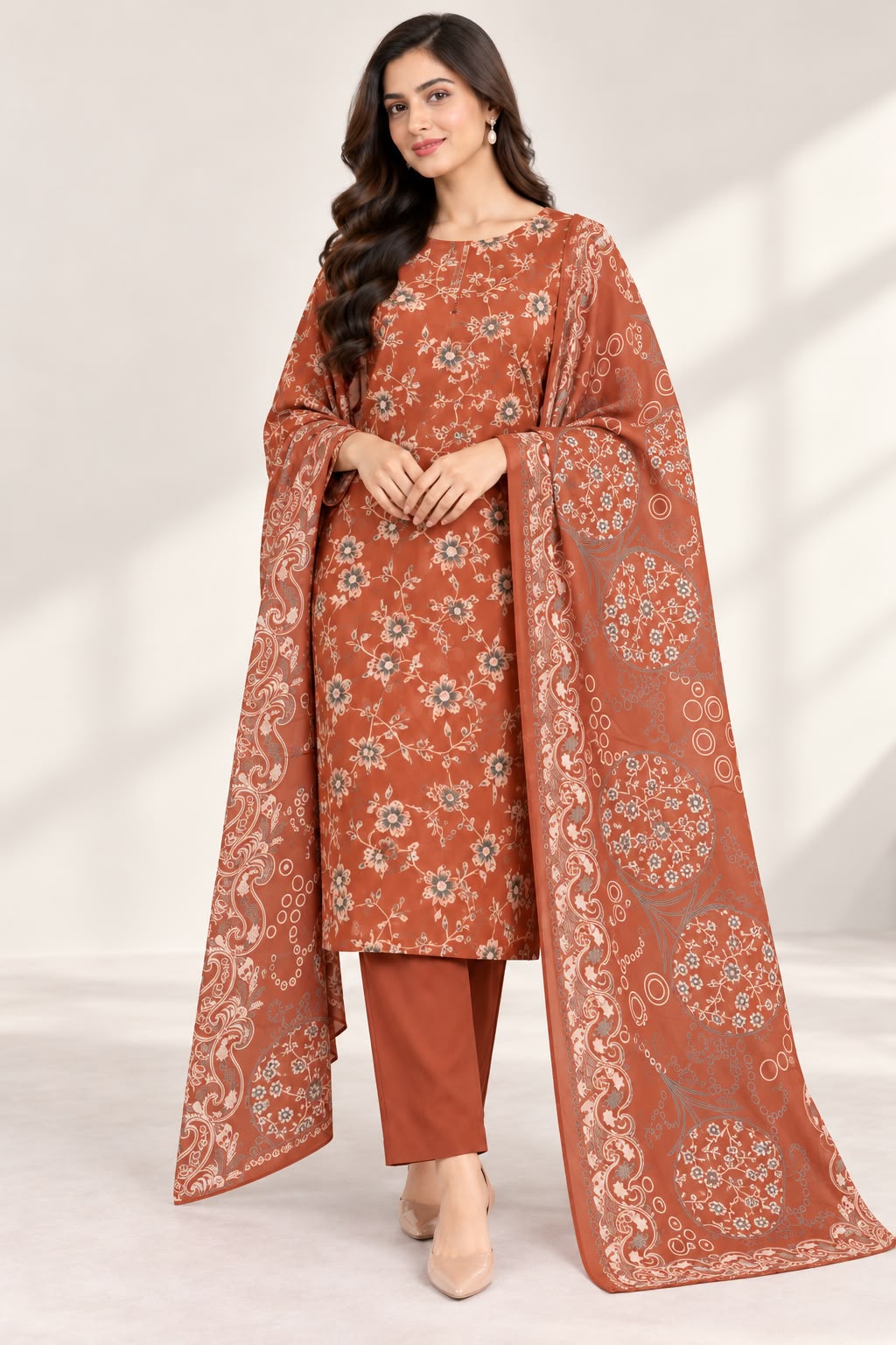 Dhanak Printed Hit Code Unstitched 3pc - DESIGN 02
