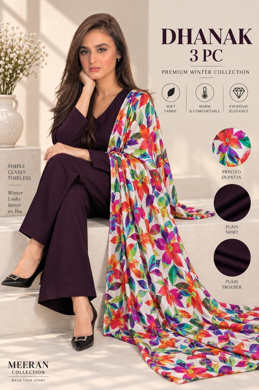 DHANAK MARINA 3PC COLLECTION - PLUM