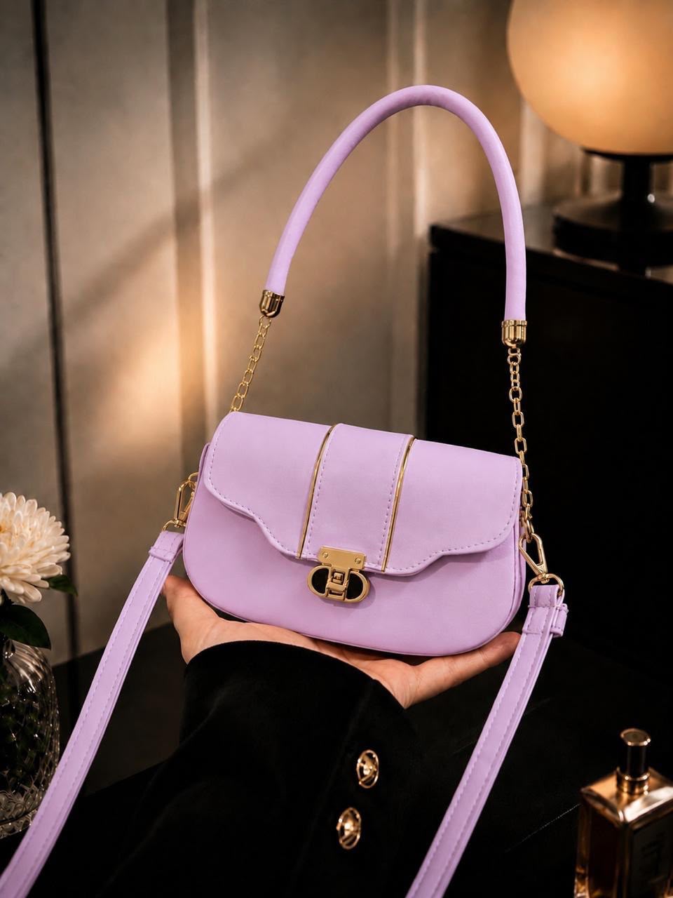 Elegant Shoulder Bag with Gold Detailing - DESIGN 03