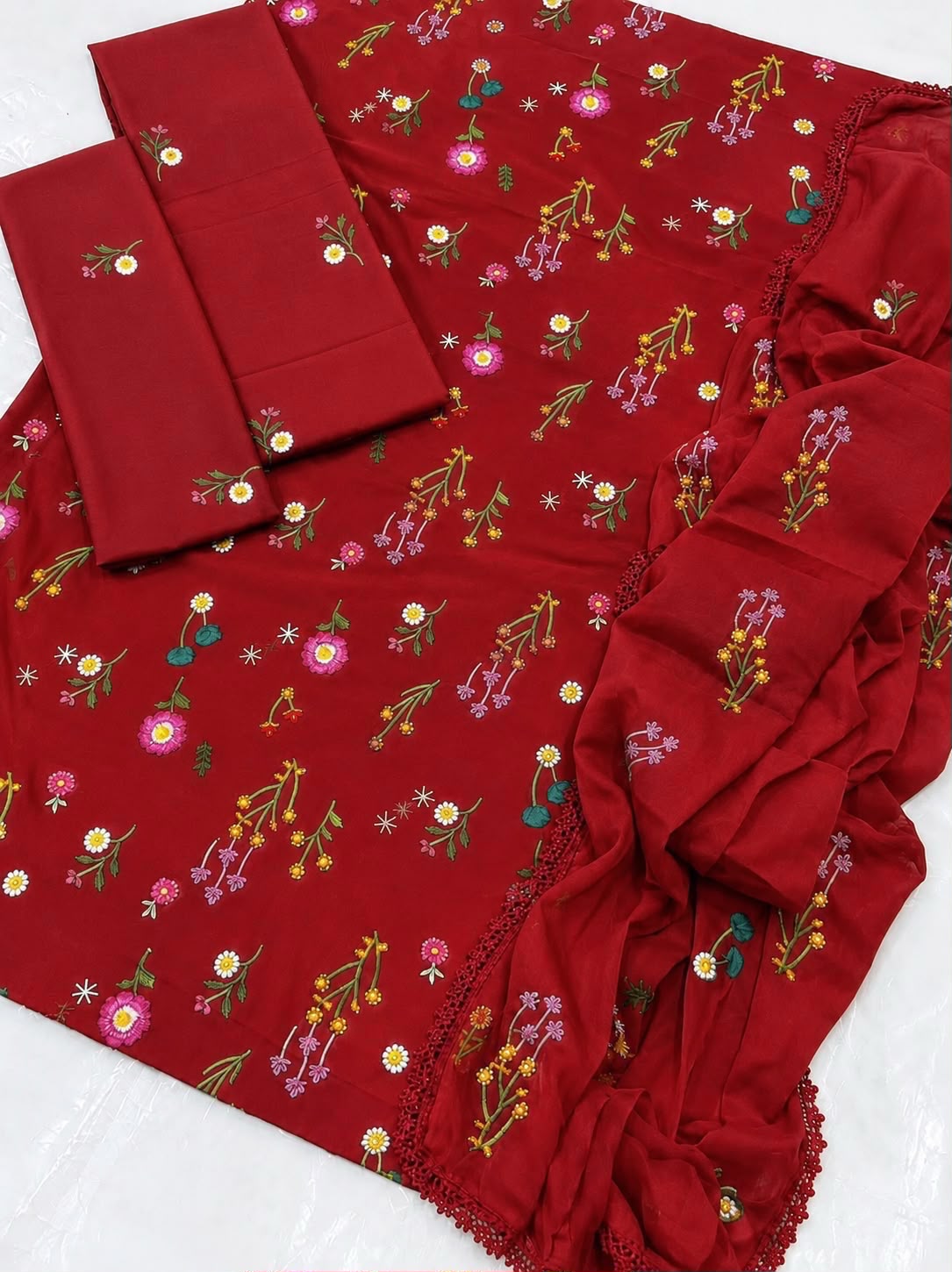 Cross Boti Airjet Dhanak 3pc Winter Casual - DESIGN 18