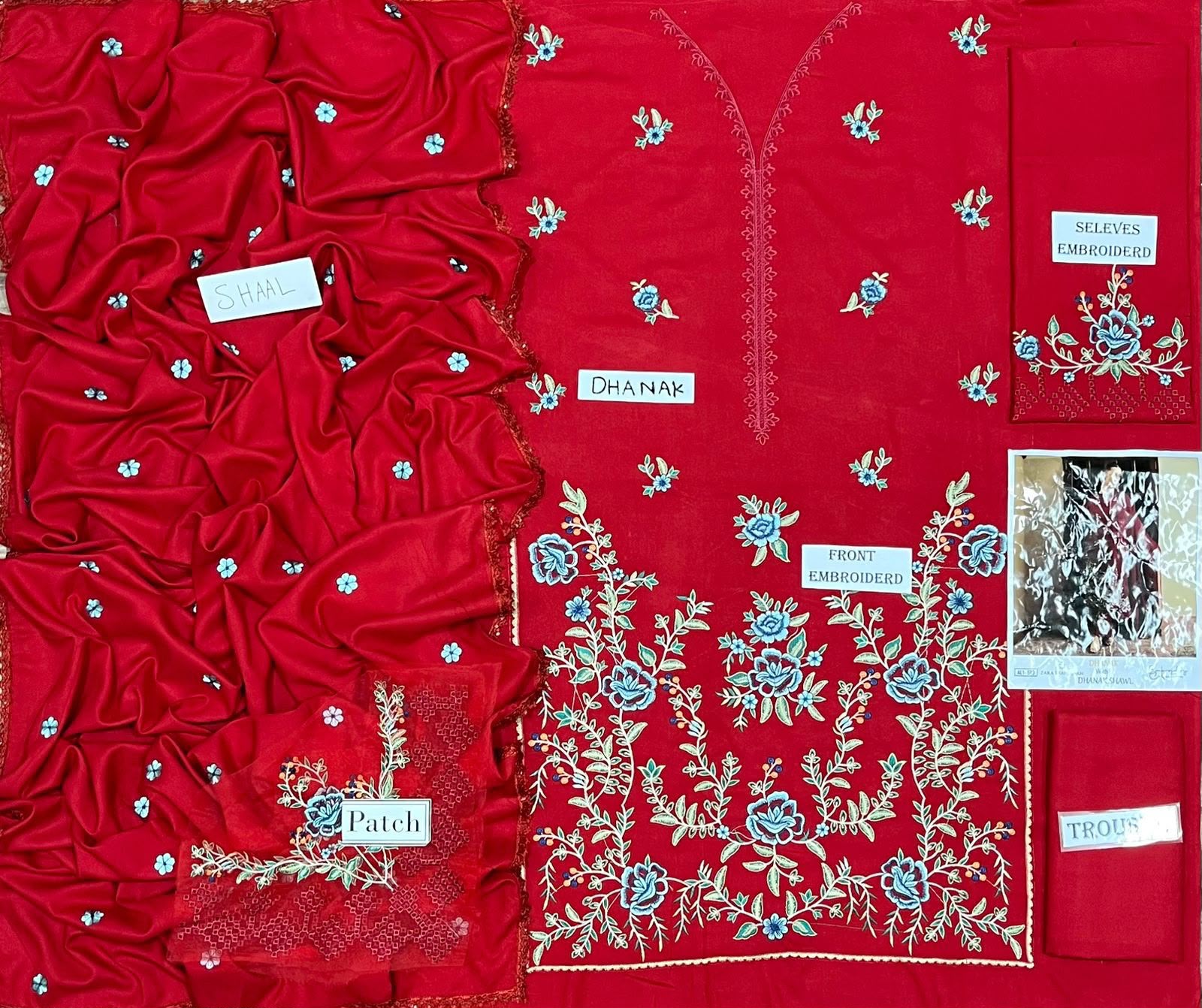 Zara Shah Dhanak Embroidered 3PC Suit D#AL841 - DESIGN 05