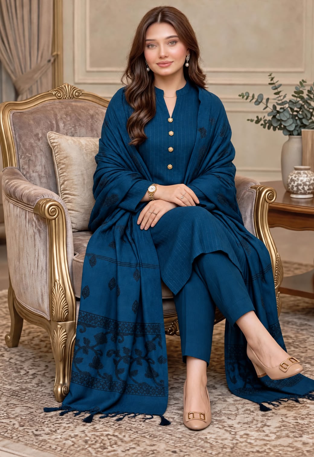 Bareeze Vol 6 Dhanak Chamki with Fancy Shawl - Design 09