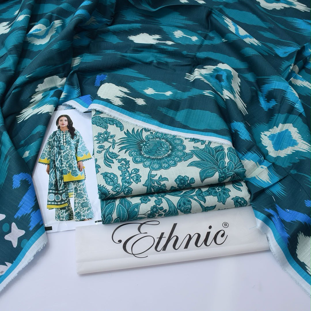 Ethnic Khaddar Printed 3PC Suit - DESIGN 11