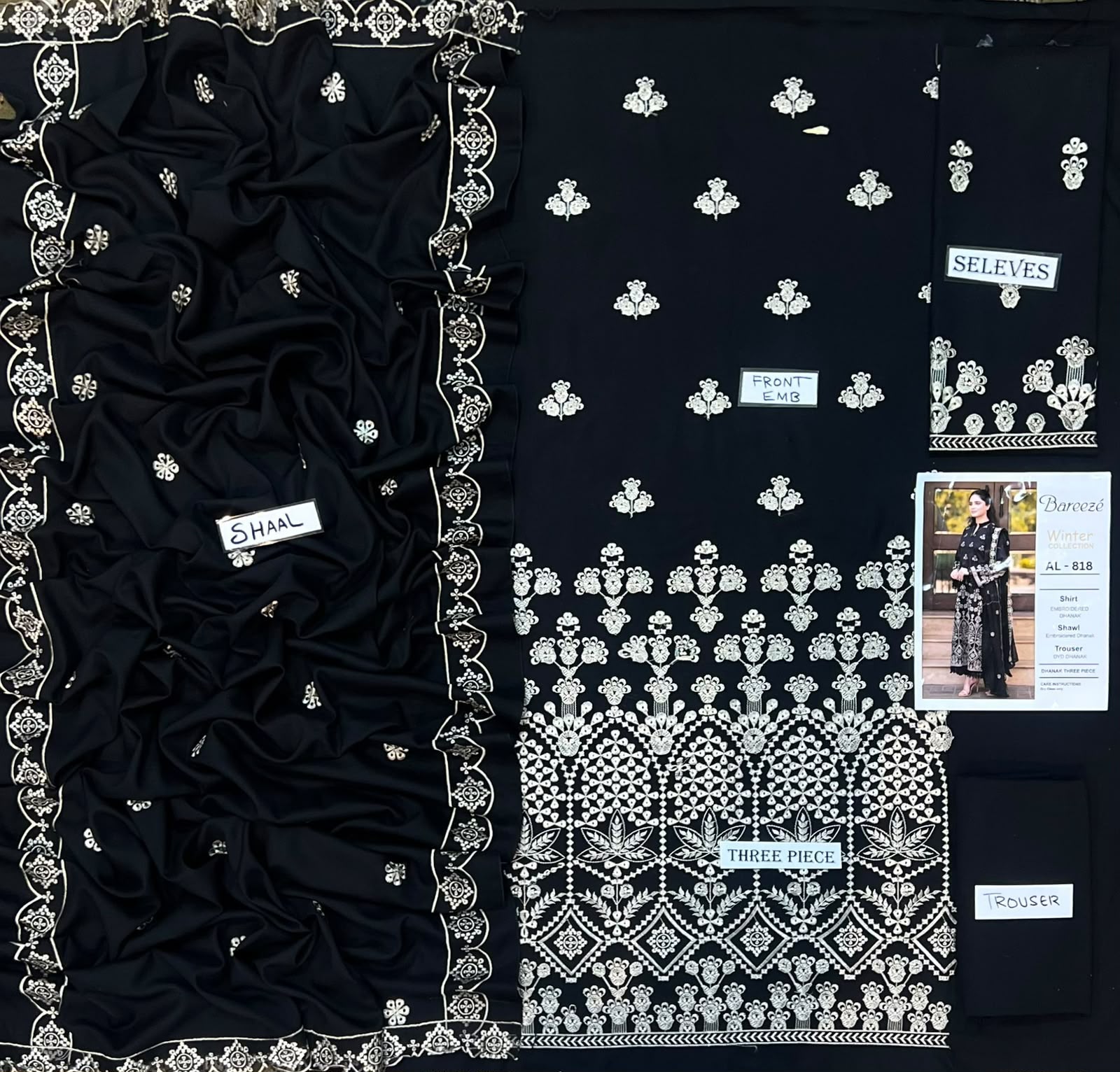 Zara Shah Dhanak Embroidered 3PC Suit D#AL841 - DESIGN 02