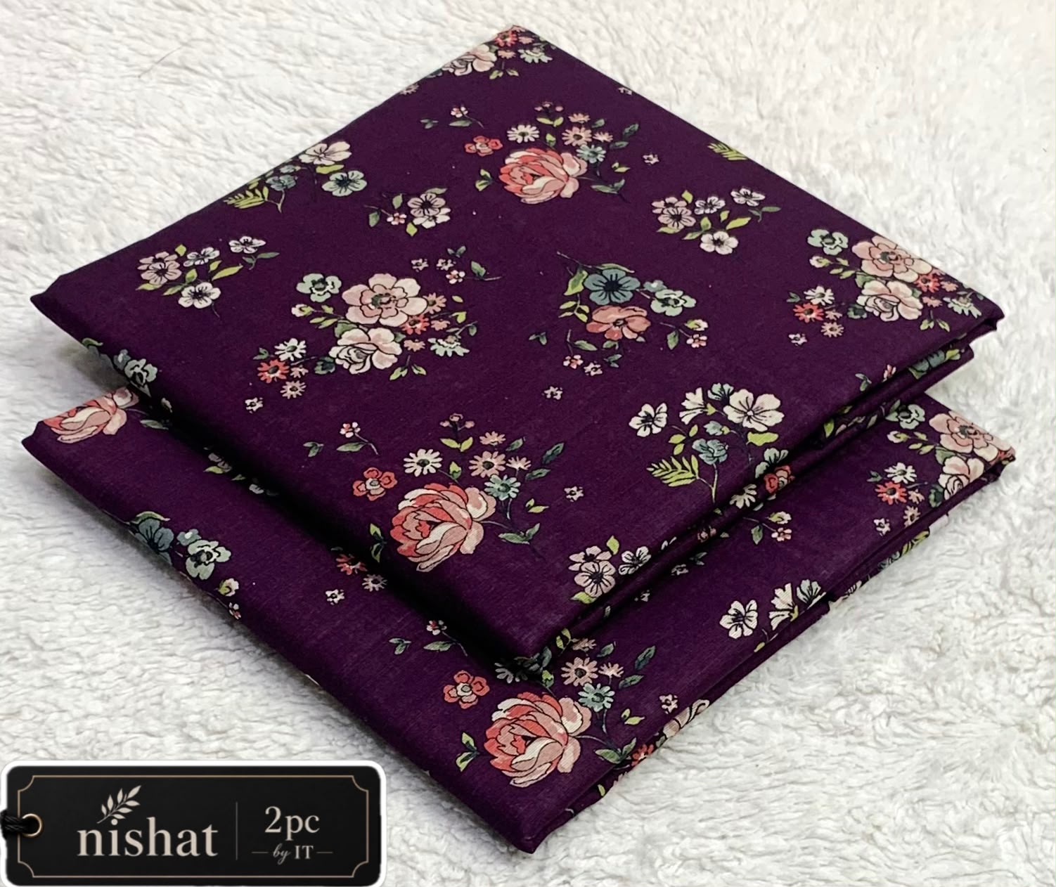NISHAT ALLOVER KHADDAR 2PC BY IT - PLUM