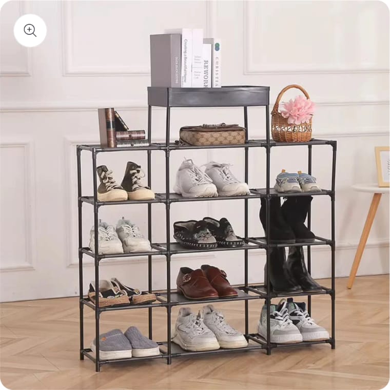 Multi-Tier Modular Shoe Rack with Top Tray