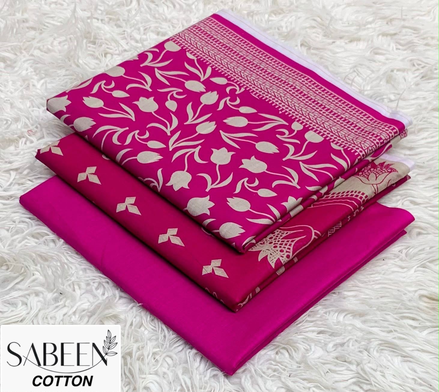 SABEEN COTTON ORIGINAL 3PC - HOT PINK