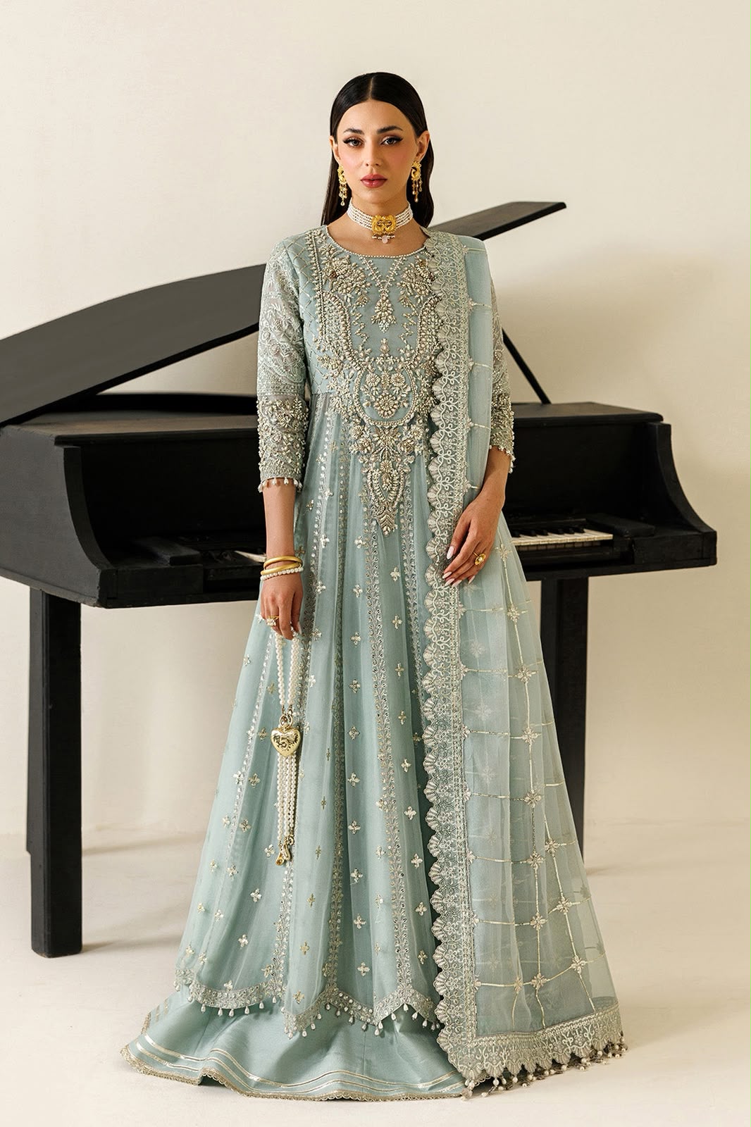 Sara Rohail Asghar Organza Unstitched 3PC Suit - DESIGN 01