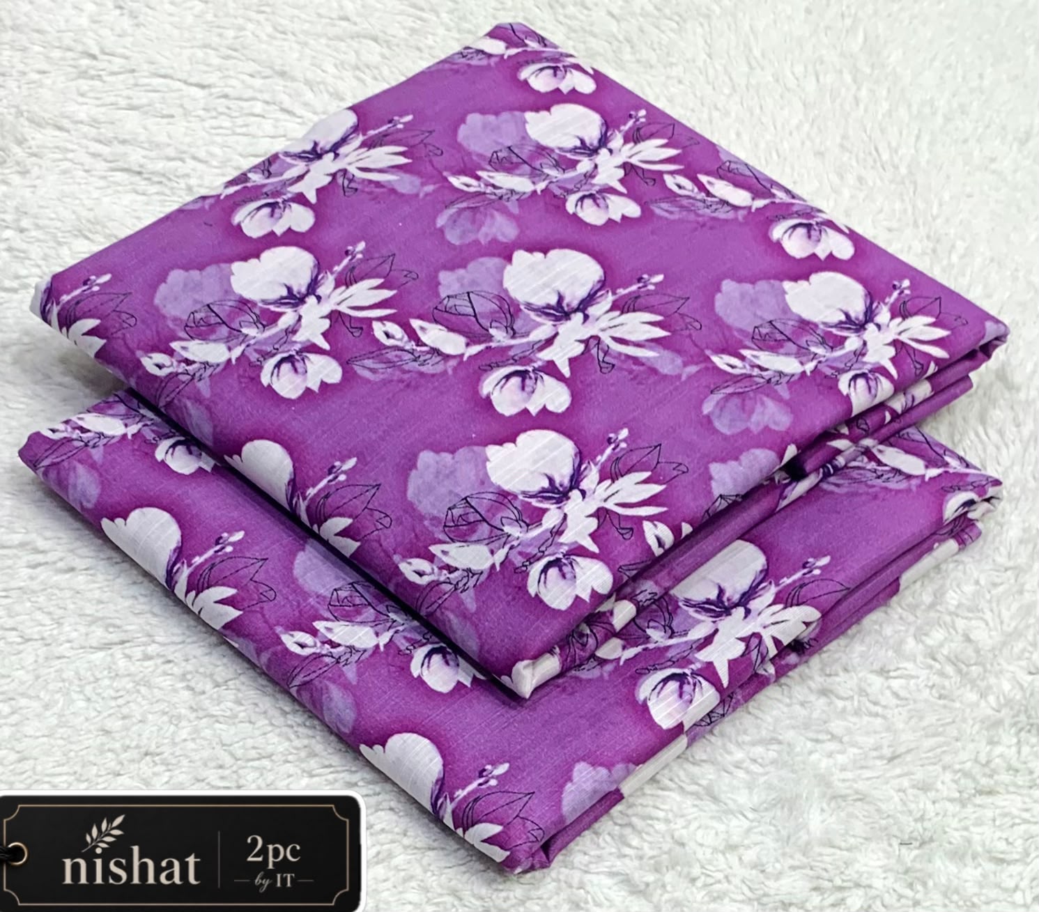 NISHAT ALLOVER KHADDAR 2PC BY IT - LILAC