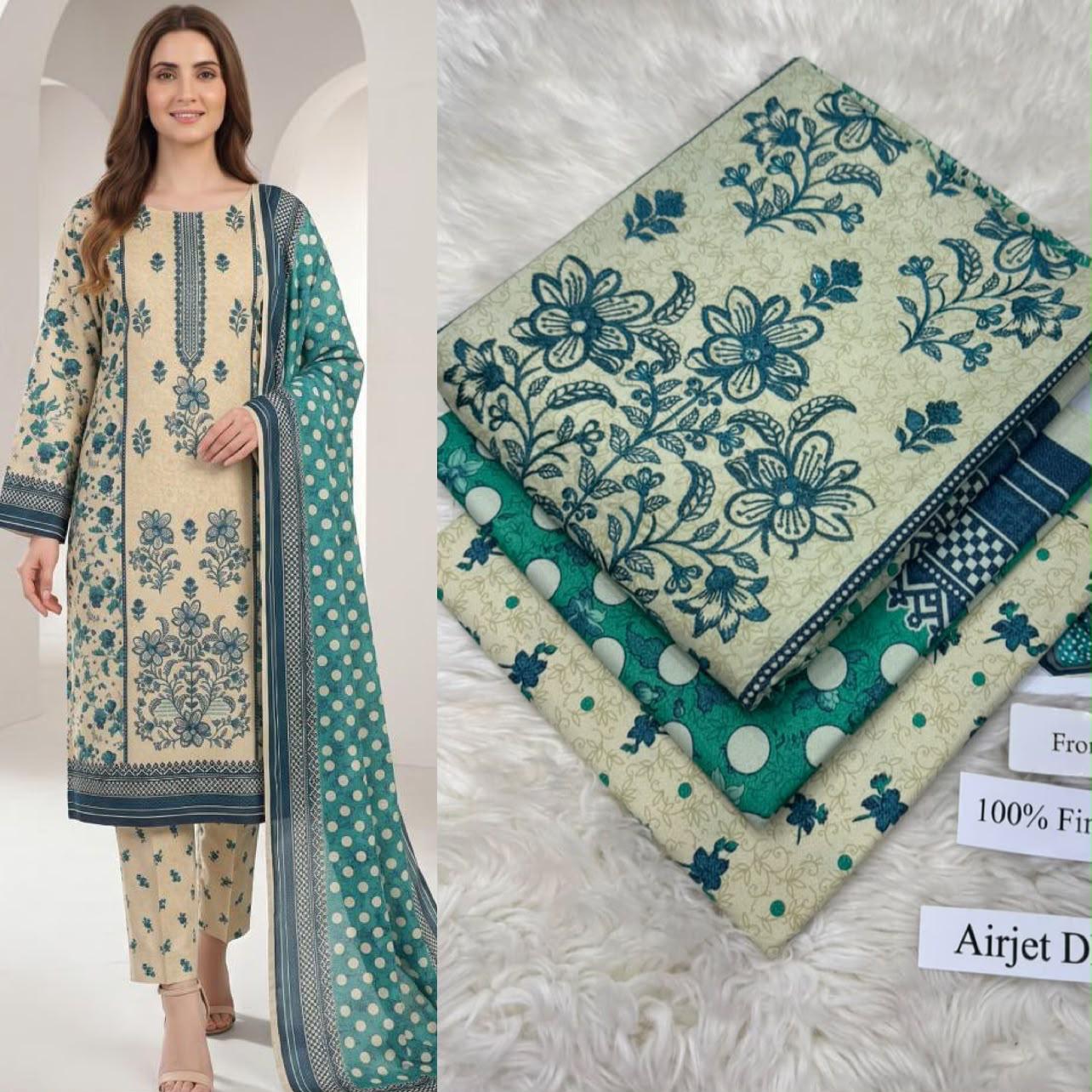 Airjet Dhanak with Dhanak Dupatta Sequence Embroidered - DESIGN 21