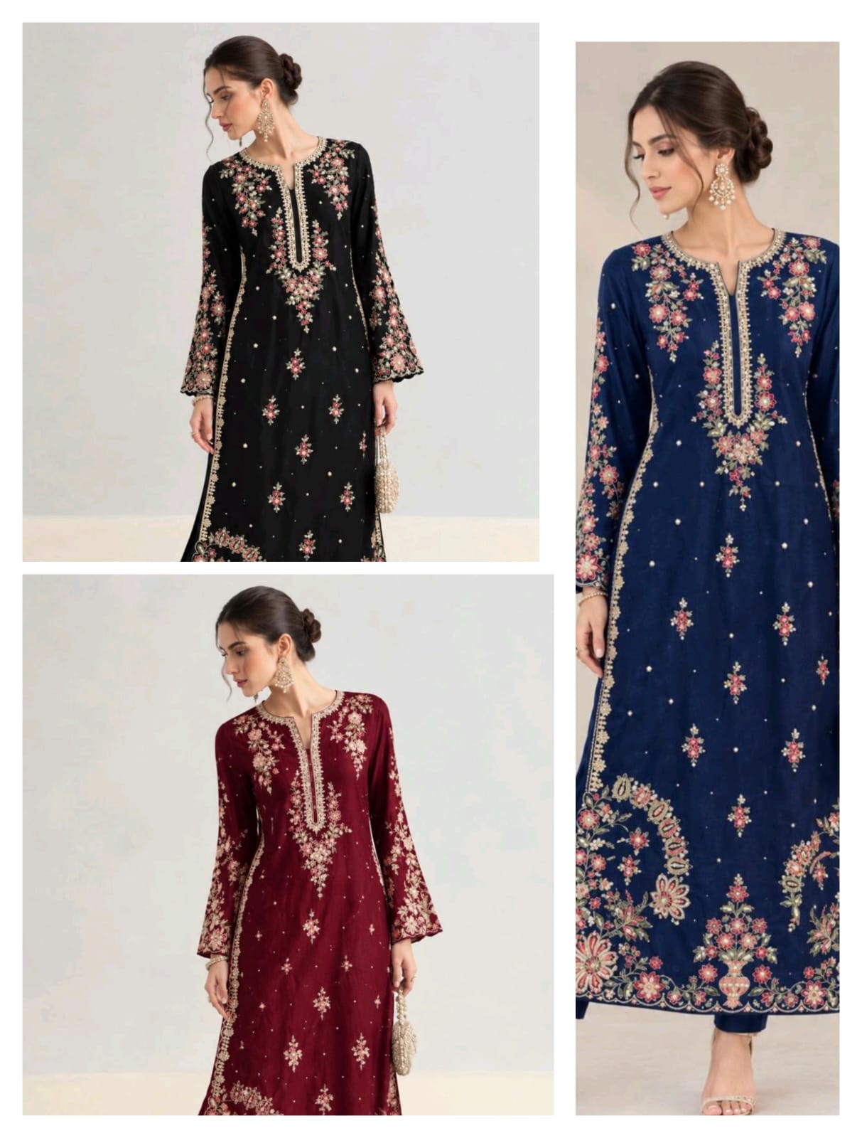 Silk Embroidered 2PC Suit - DESIGN 01