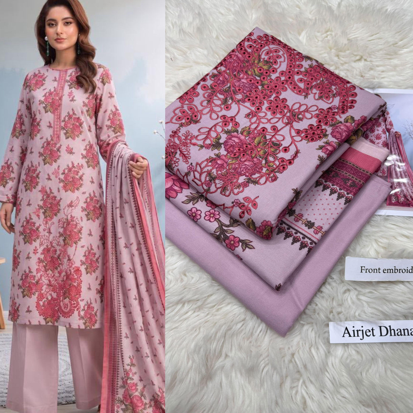 Airjet Dhanak with Dhanak Dupatta Sequence Embroidered - DESIGN 16