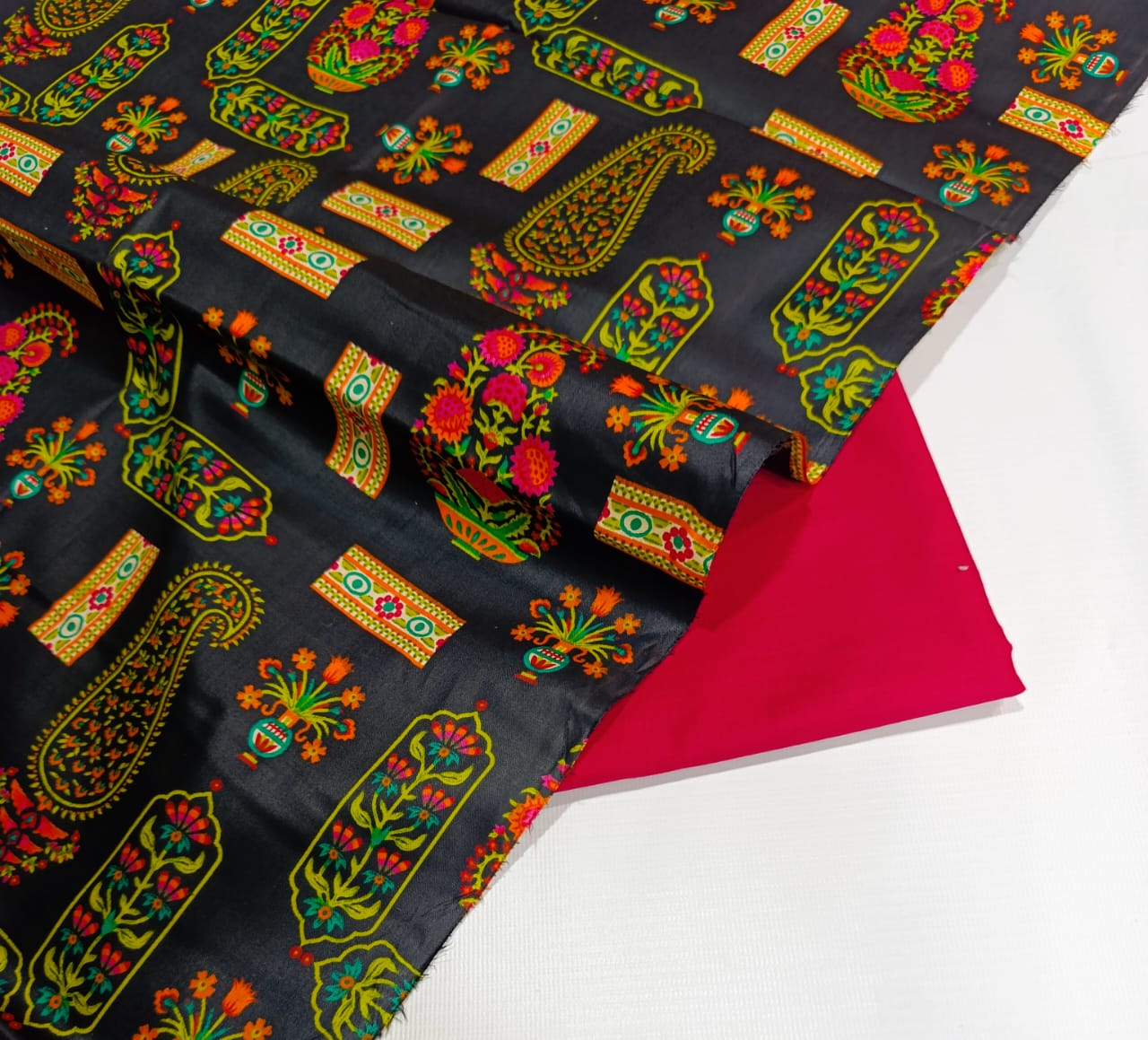BONANZA 2PC LAWN SUMMER COLLECTION - BLACK RED