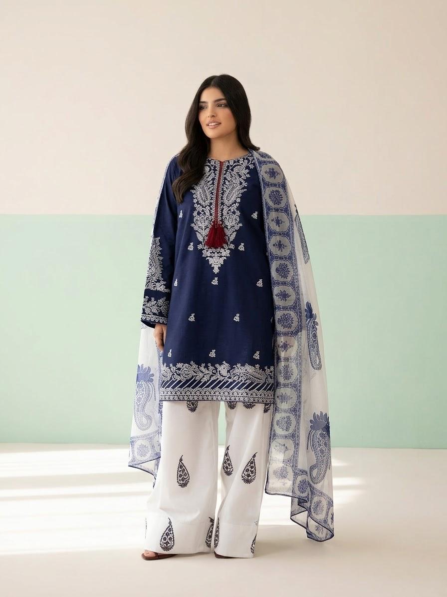 Cotton Dori Latkan Heavy Embroidered 2pc Dress - DESIGN 03