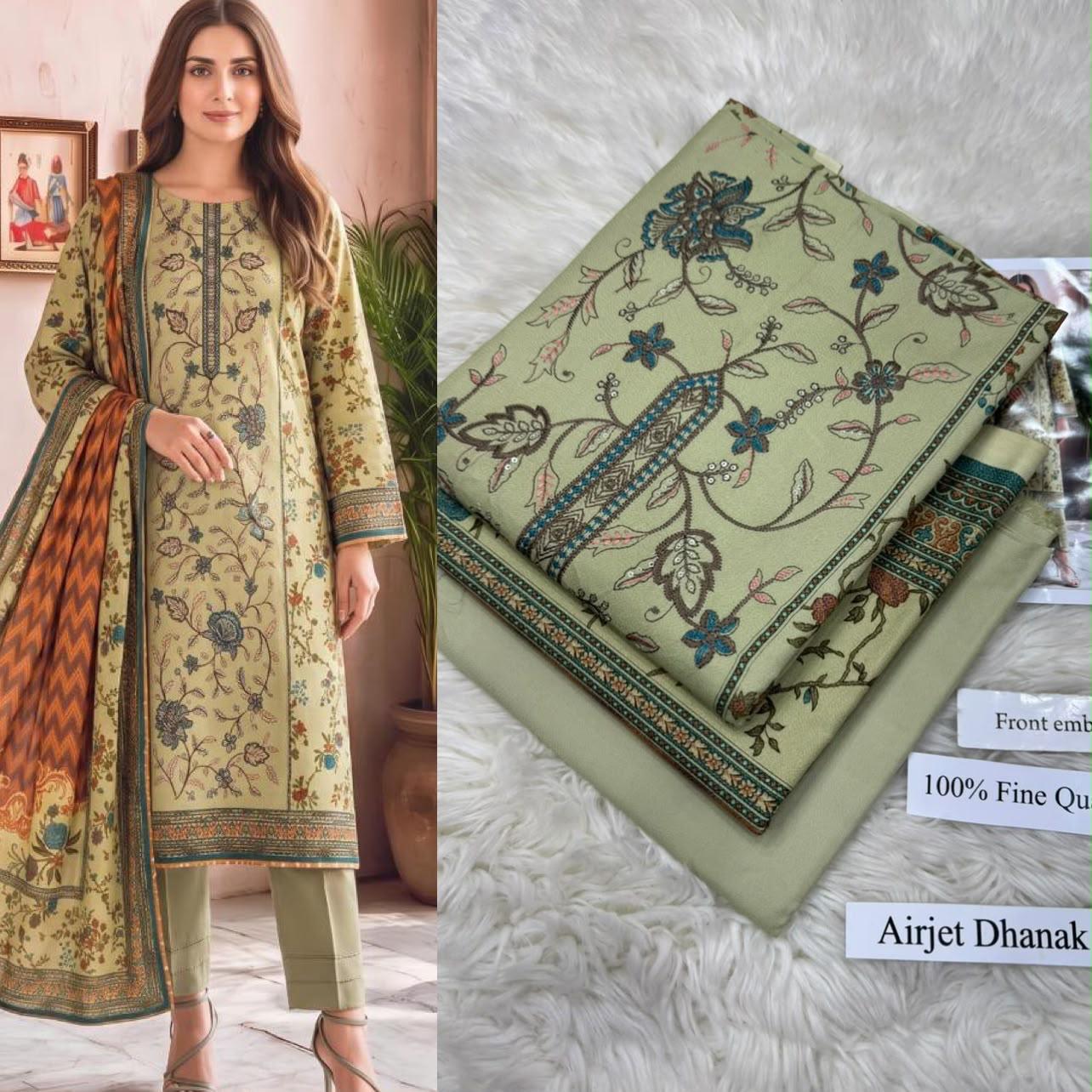 Airjet Dhanak with Dhanak Dupatta Sequence Embroidered - DESIGN 06