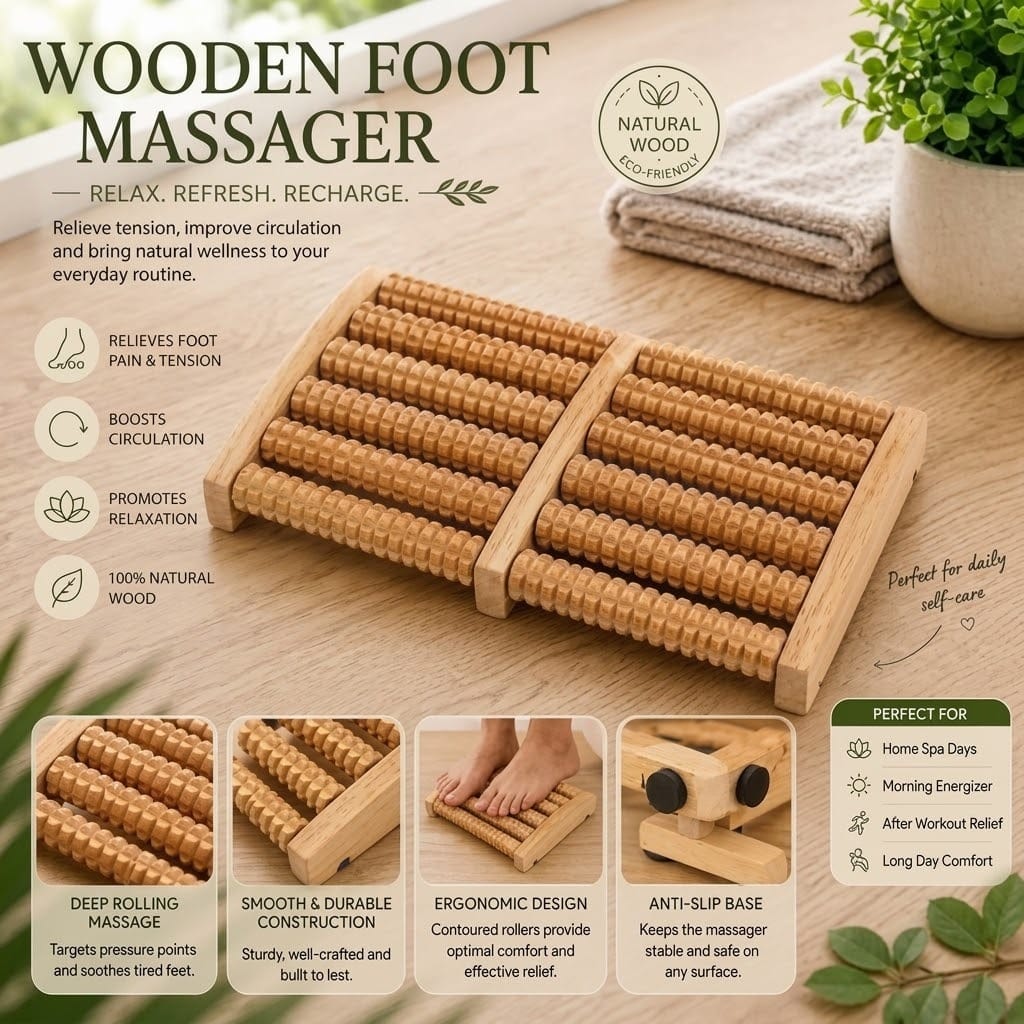 Wooden Foot Massage Roller