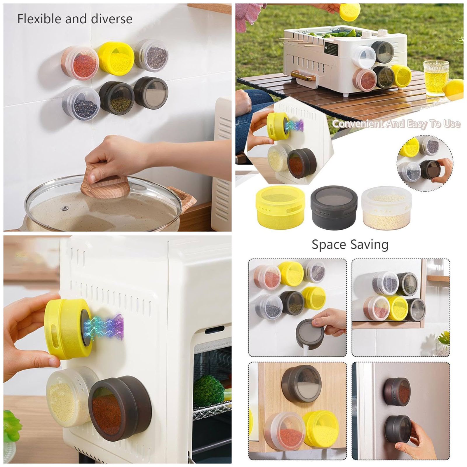 Magnetic Spice Tins 6 Pcs Set