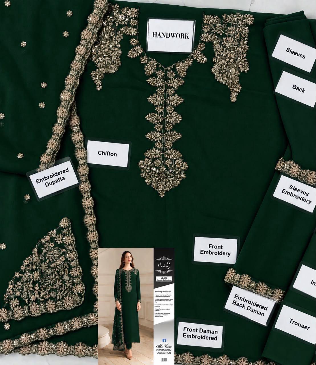 Iznik UE-479 Luxury Formals Chiffon 3pc - DESIGN 04