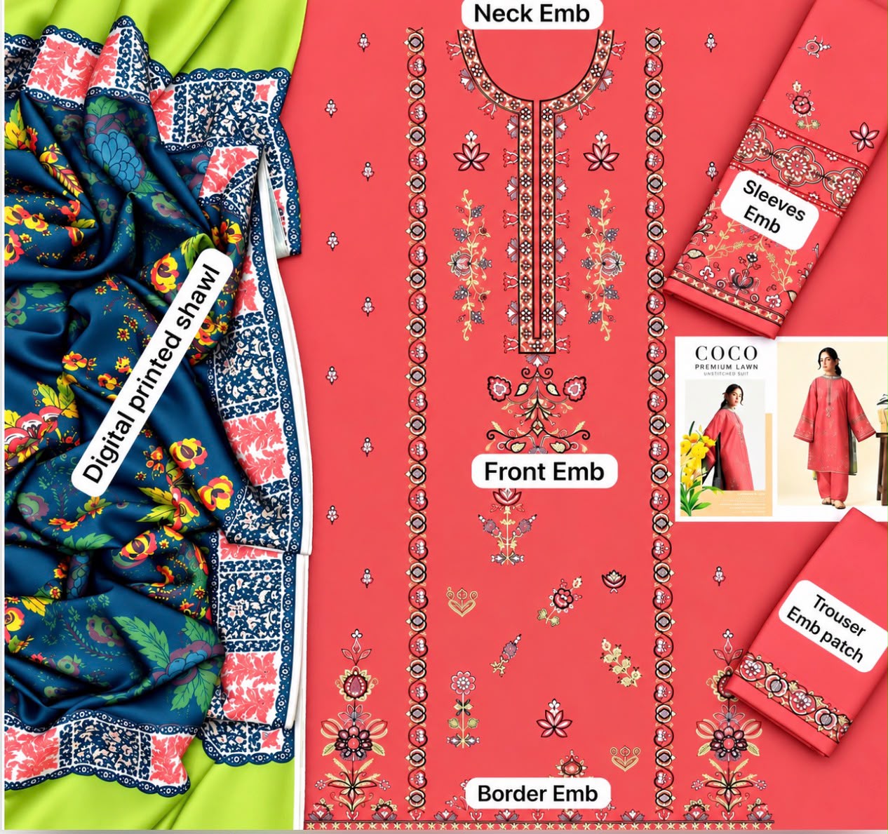 Coco by Zara Shahjahan Winter Dhanak 3pc - Design 04