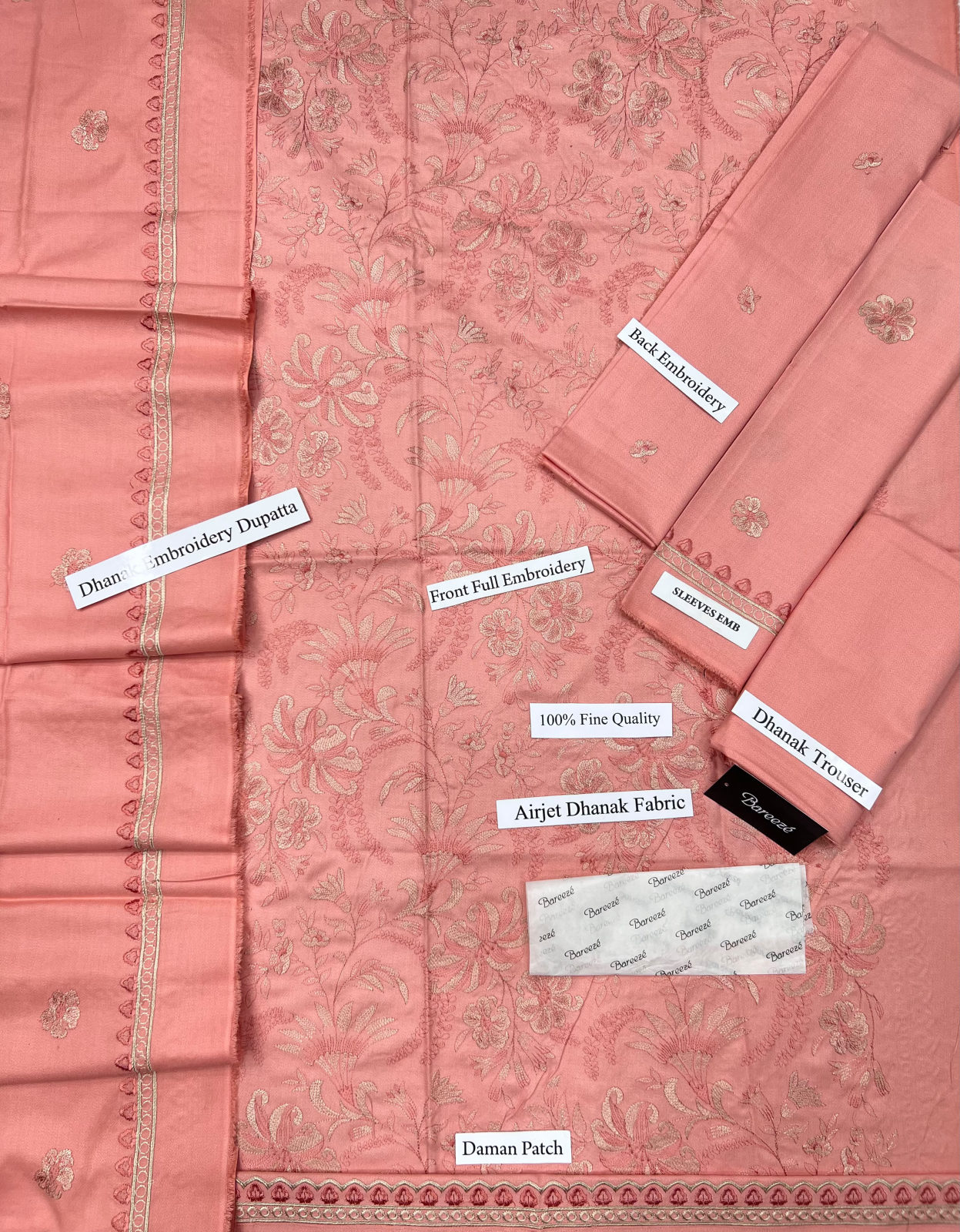 Bareeze Dhanak 3PC Suit - DESIGN 12