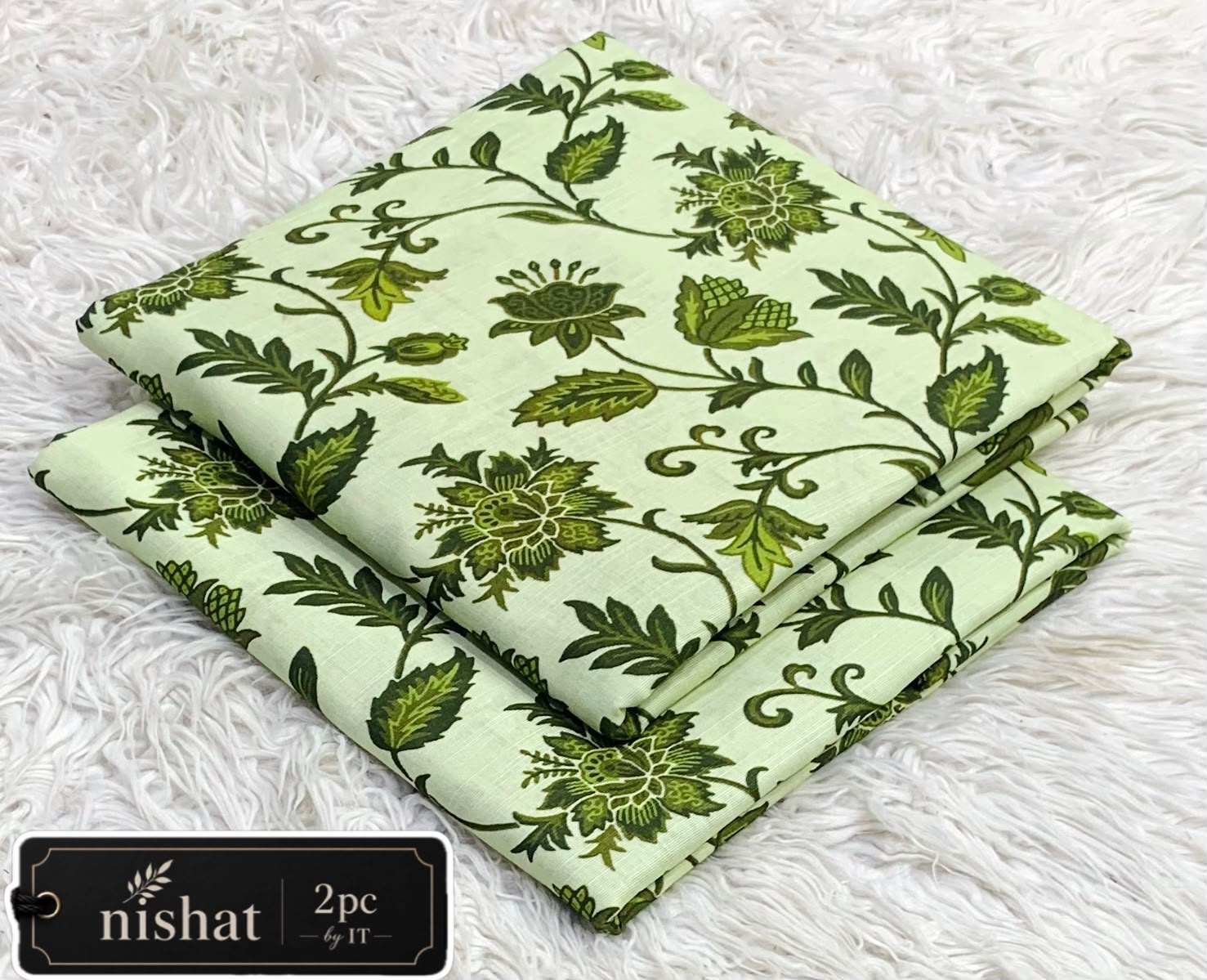 NISHAT ALLOVER KHADDAR 2PC BY IT - MINT GREEN
