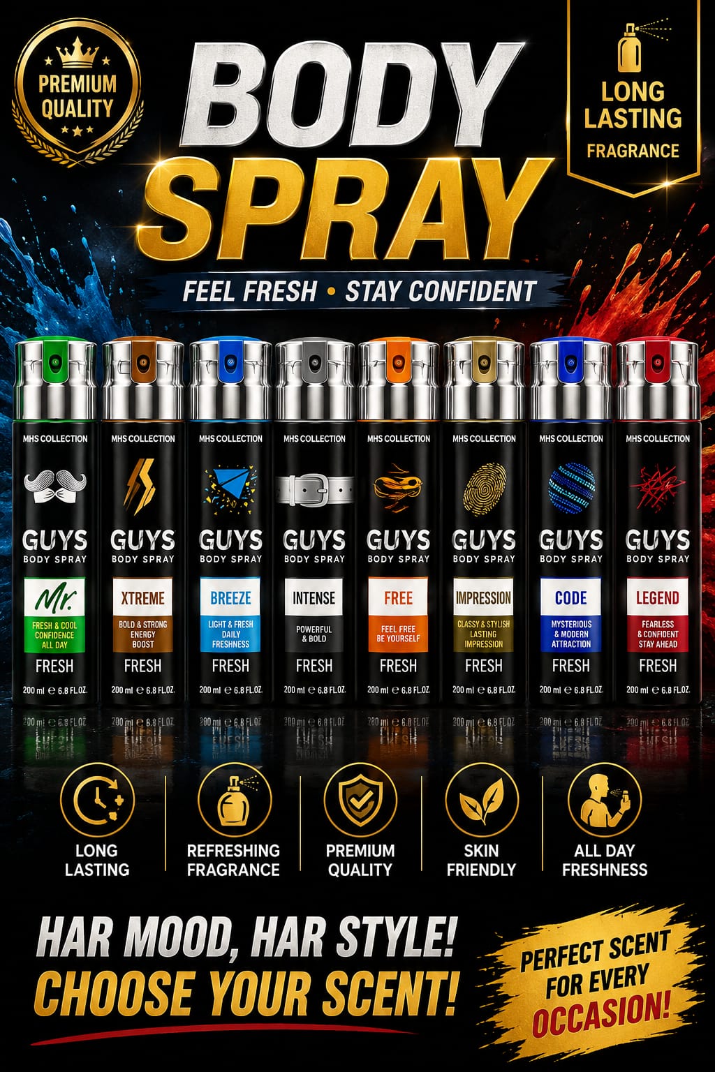 Long Lasting Body Spray Set