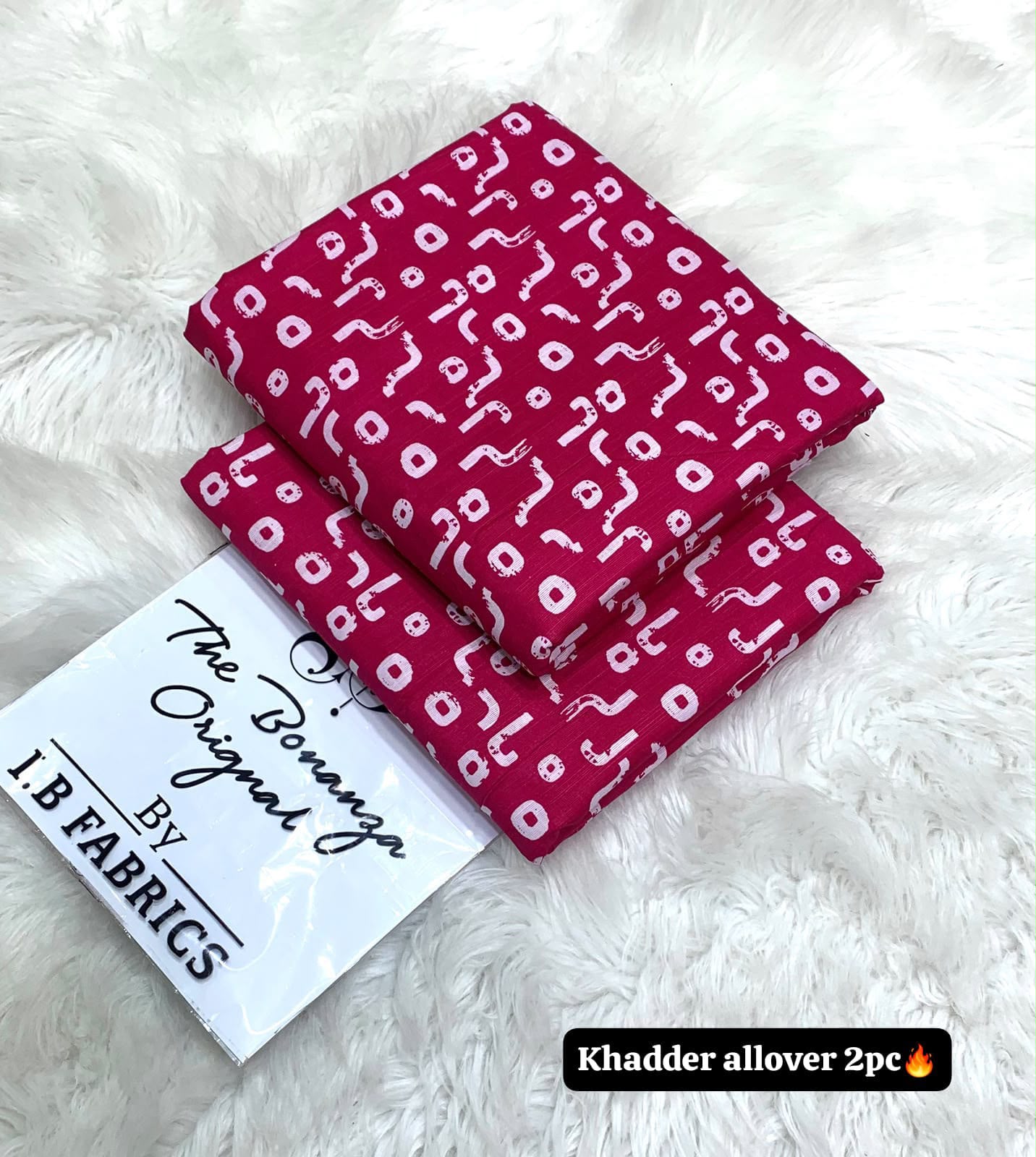 BONANZA 2PC KHADDAR ALLOVER ORIGINAL - MAGENTA
