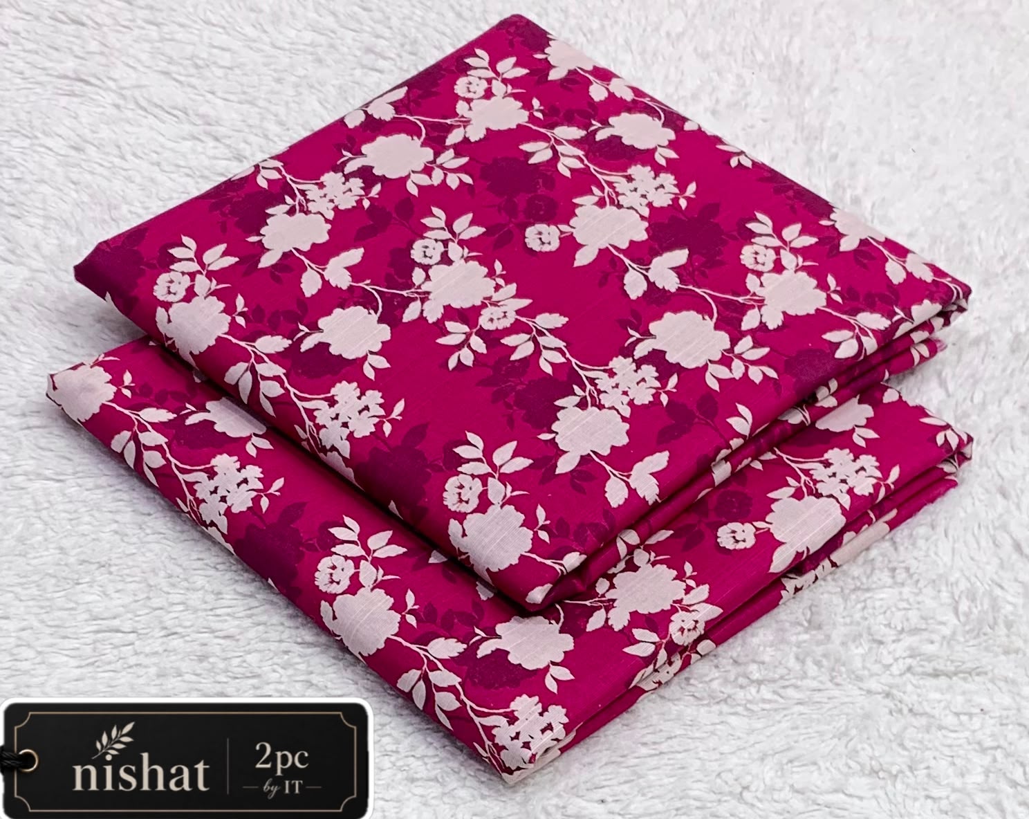 NISHAT ALLOVER KHADDAR 2PC BY IT - MAGENTA